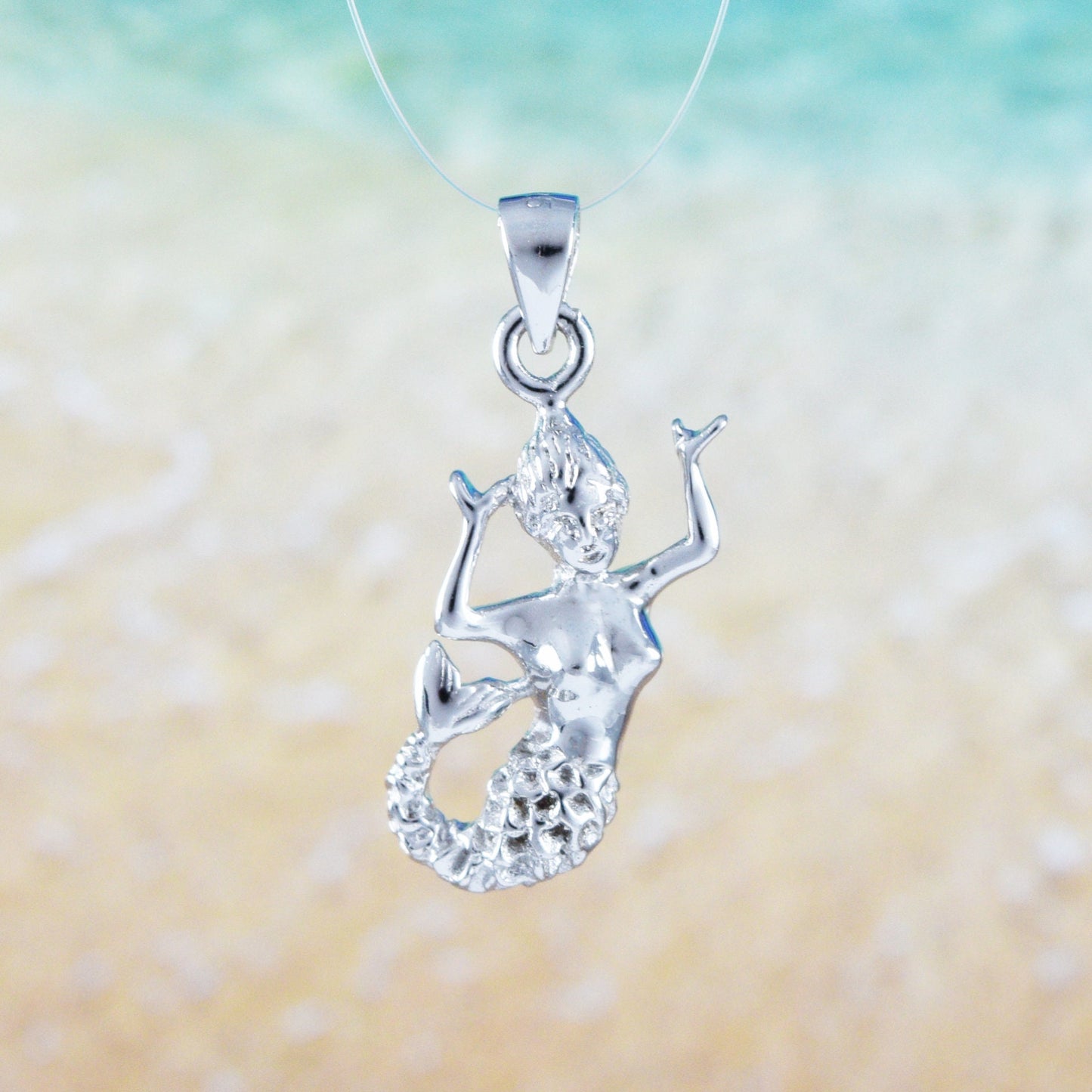Hawaiian Mermaid Pendant, Sterling Silver Mermaid Pendant, Hawaiian Jewelry, Christmas Anniversary Mom Birthday Gift