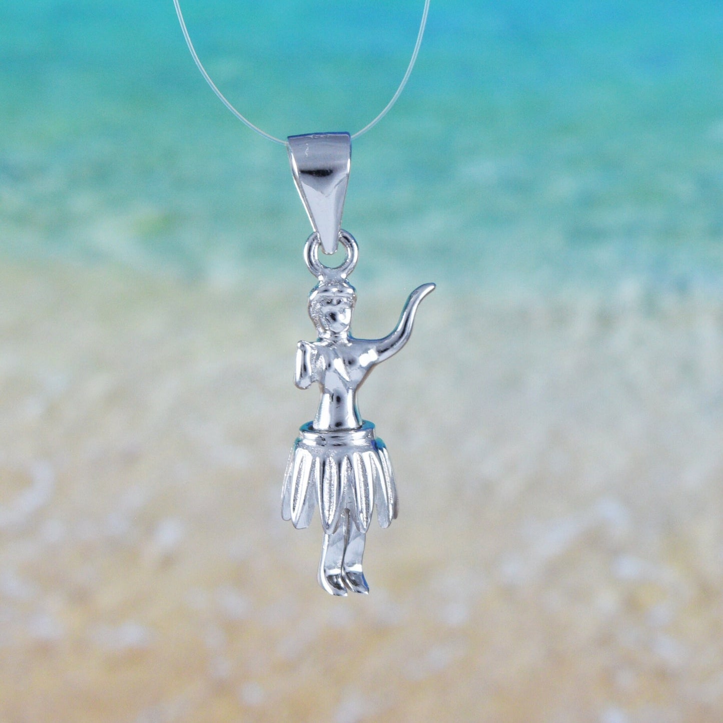 Hawaiian 3D Hula Dancer Pendant, Sterling Silver Hula Dancer Charm Pendant, 3 Dimensional, Hawaiian Jewelry, Christmas Mom Birthday Gift