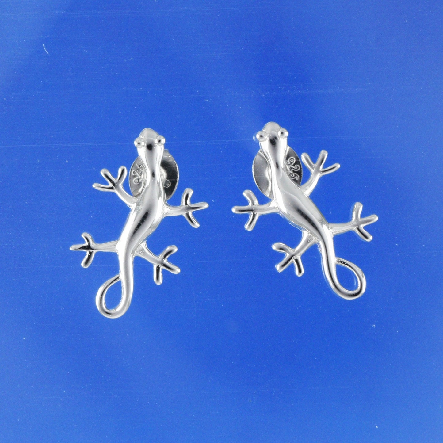 Hawaiian Large Gecko Earrings, Sterling Silver Gecko, Lizard Stud Earrings, Hawaiian Jewelry, Christmas Anniversary Birthday Gift