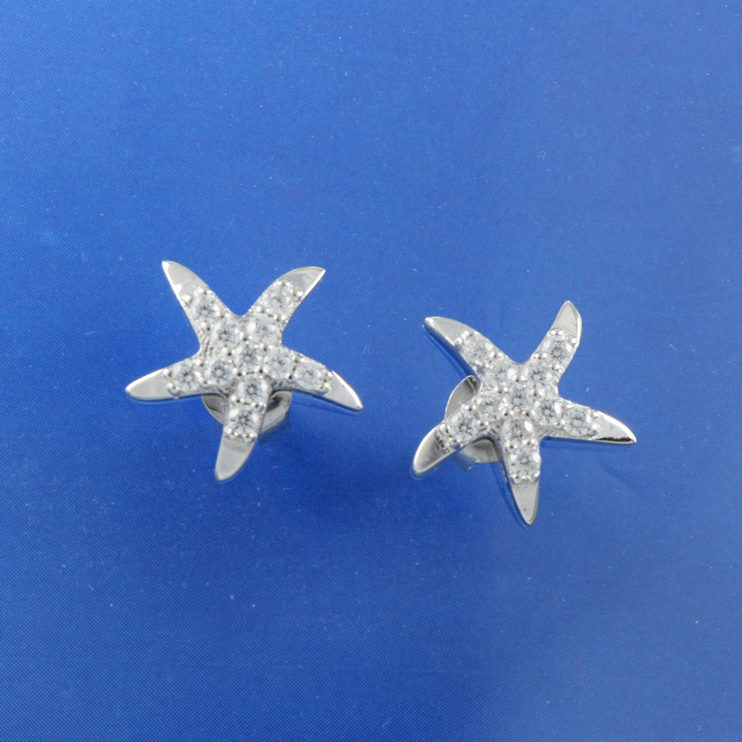 Hawaiian Starfish Earrings, Sterling Silver Starfish CZ Stud Earrings, Hawaiian Jewelry, Christmas Anniversary Birthday Mom Gift