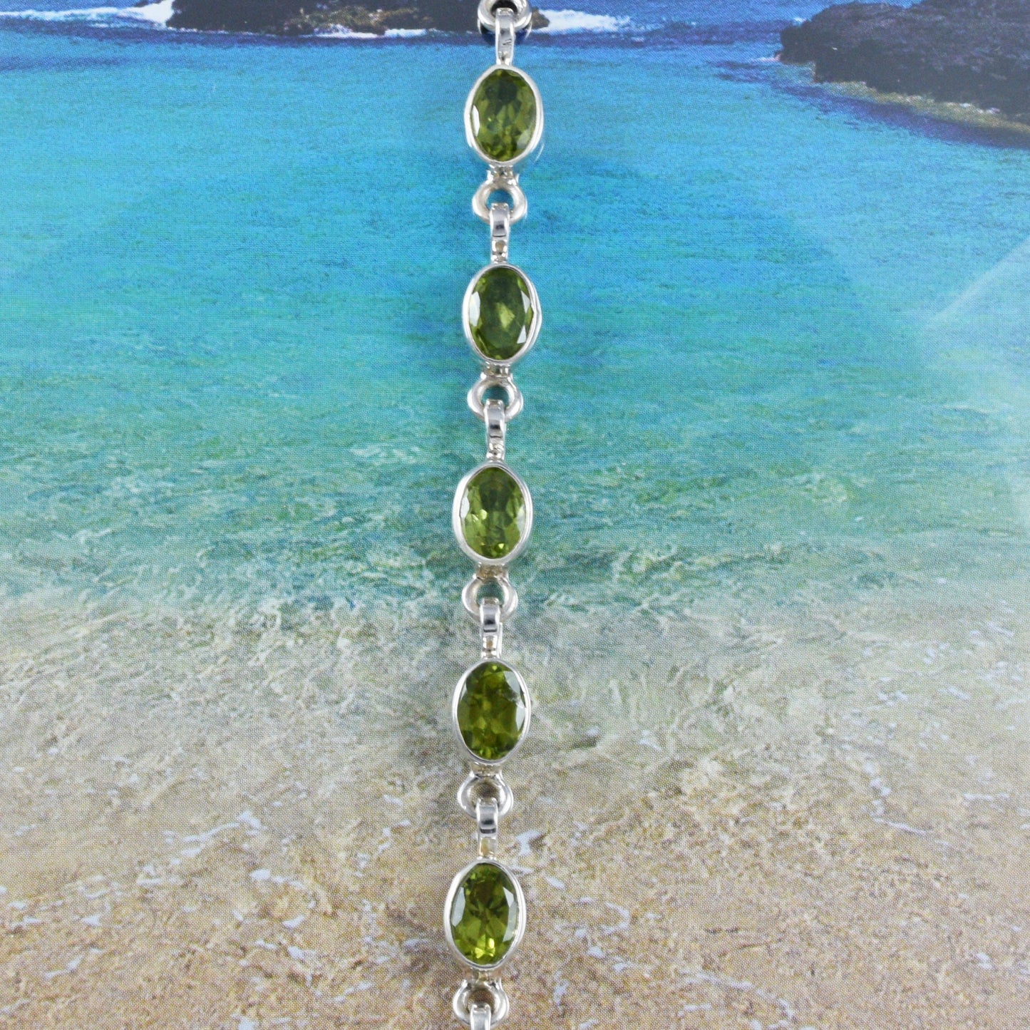 Hawaiian Genuine Green Peridot Oval Cut Bracelet, Sterling Silver Peridot Bracelet, Christmas Anniversary Birthday Mom Gift