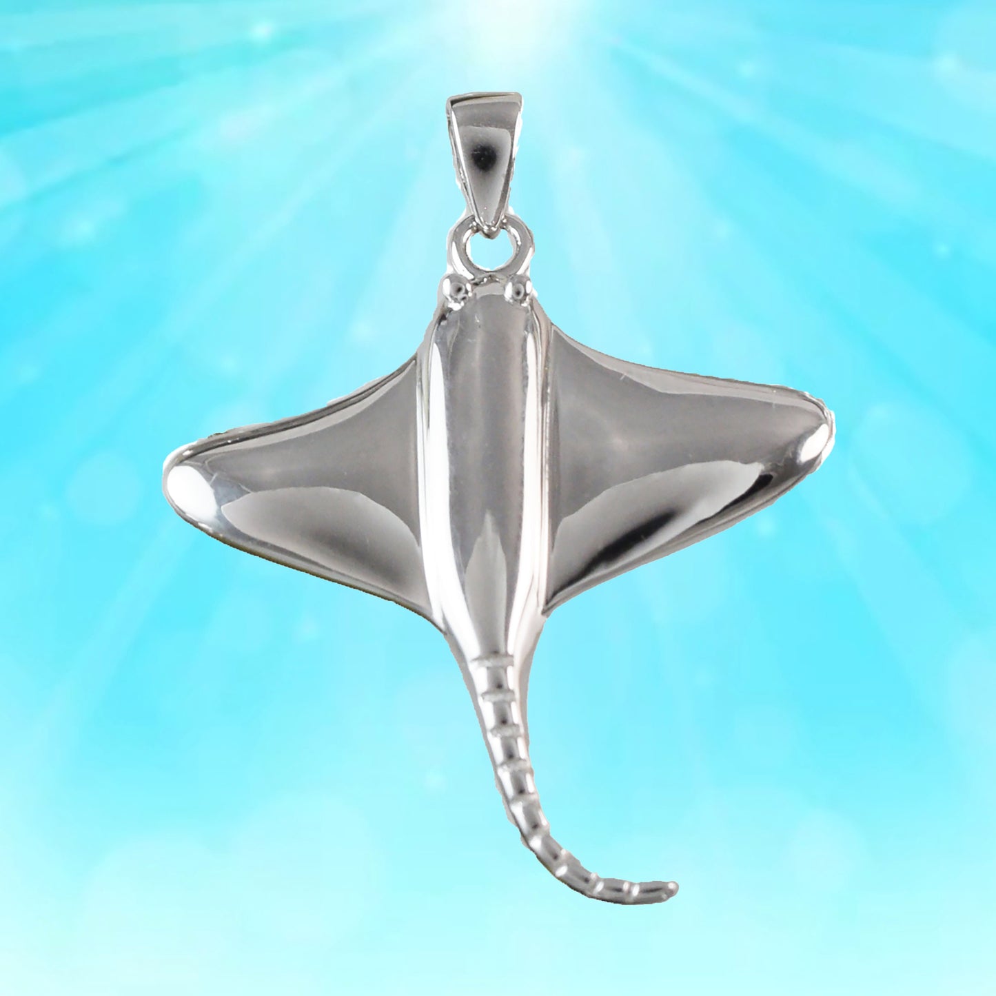 Hawaiian Stingray Pendant, Sterling Silver Sting Ray Charm Pendant, Hawaiian Jewelry, Christmas Anniversary Mom Birthday Gift