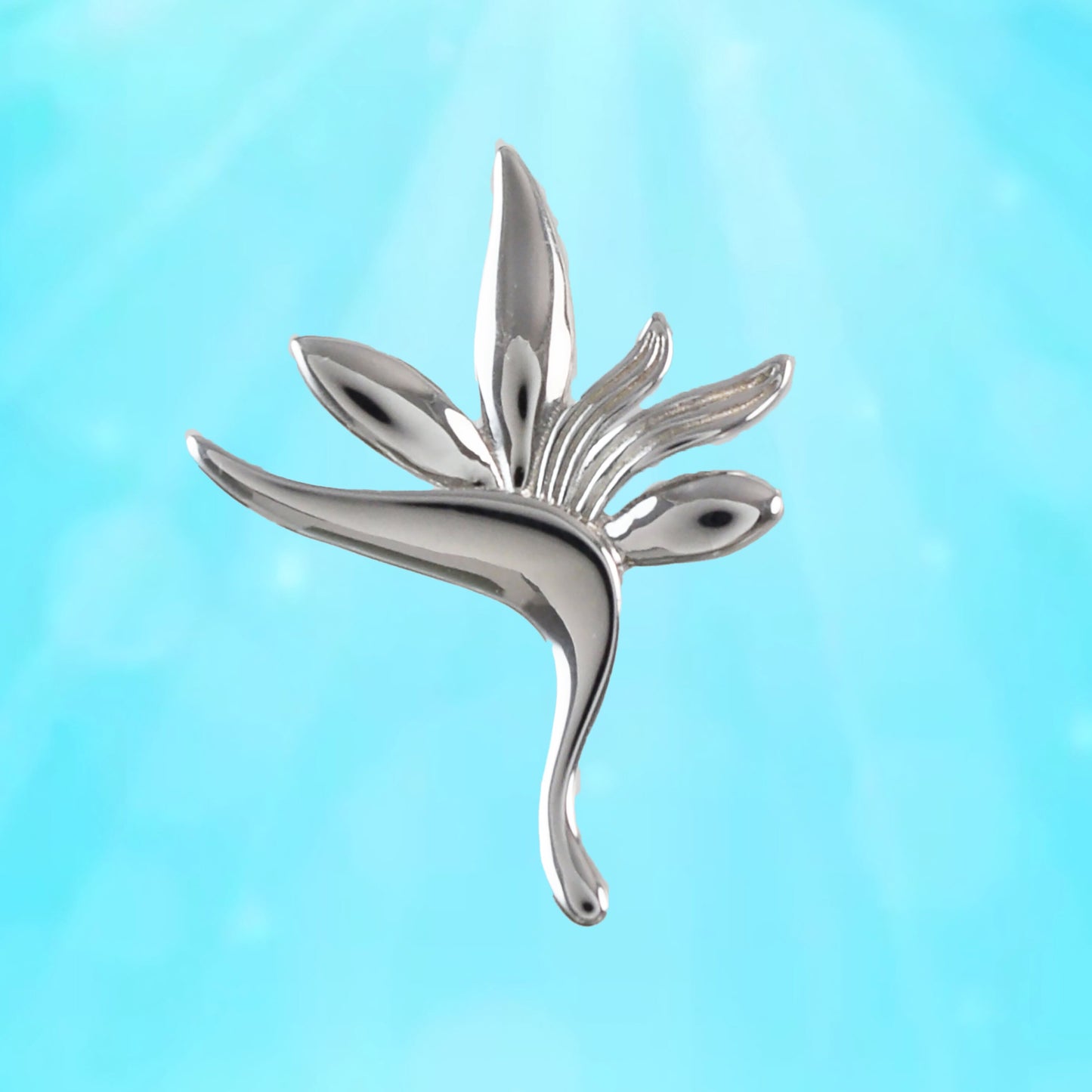 Hawaiian Bird of Paradise Pendant, Sterling Silver Bird of Paradise Pendant, Hawaiian Jewelry, Christmas Anniversary Birthday Gift