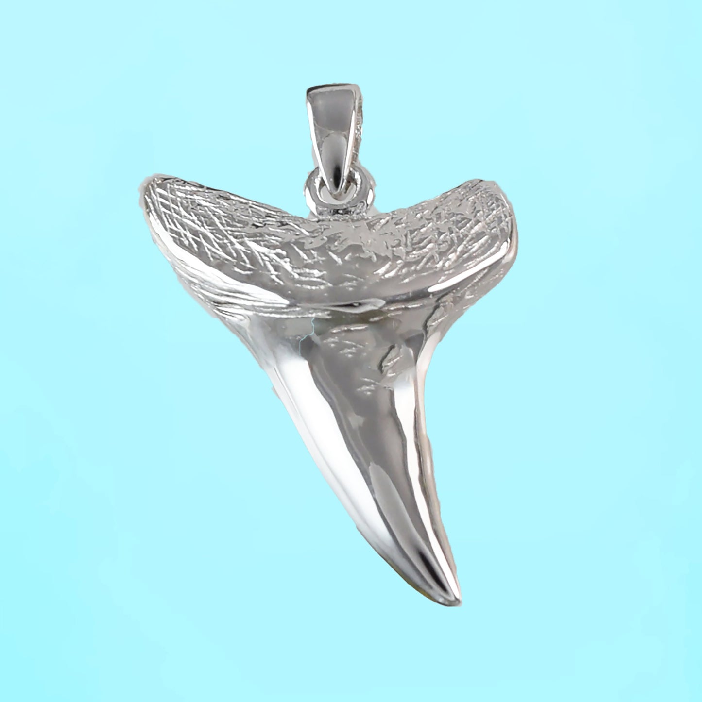 Hawaiian 3D Solid Shark Teeth Pendant, Sterling Silver Shark Teeth 3D Solid Charm Pendant, Christmas Anniversary Mom Birthday Gift