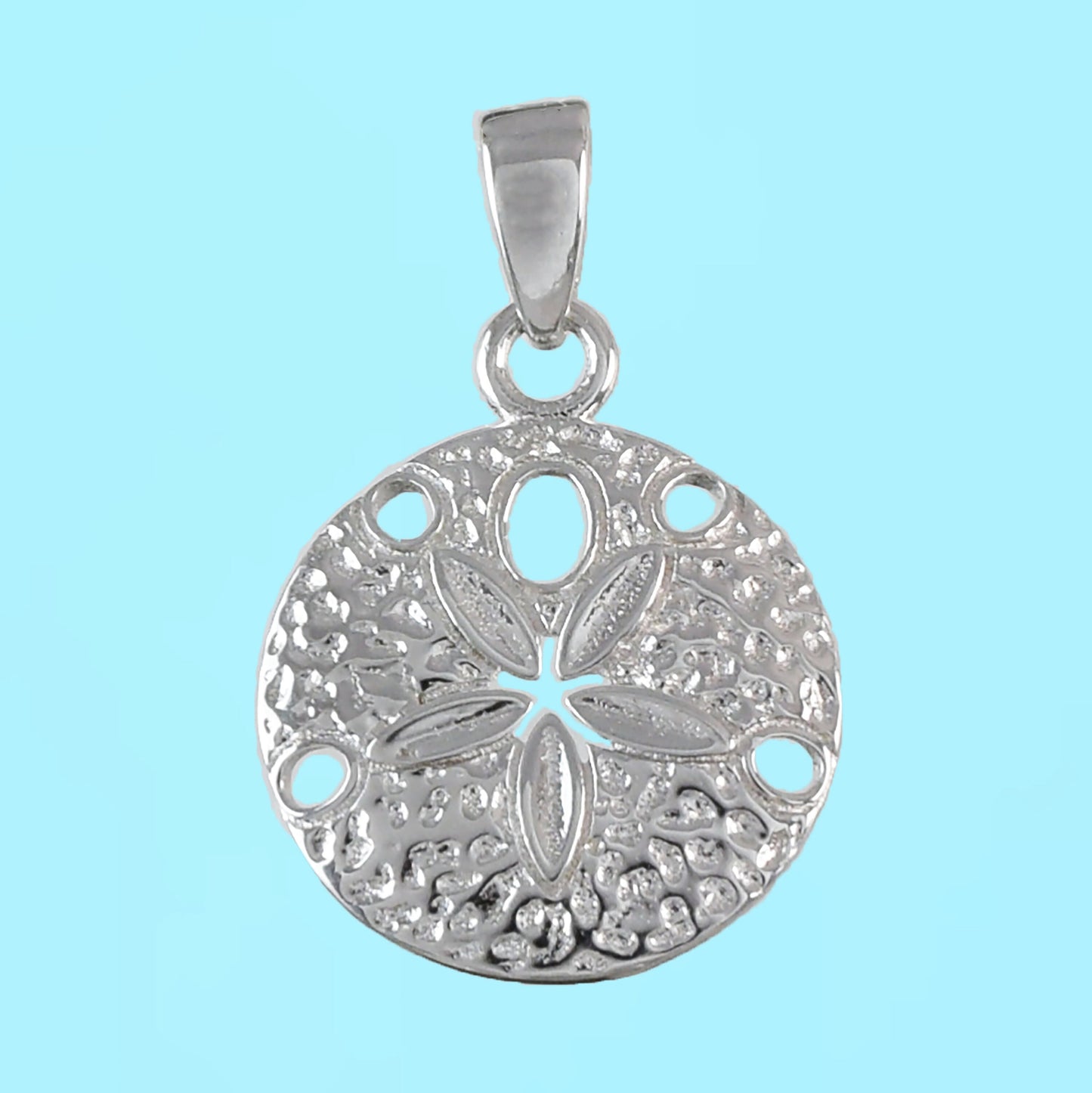 Hawaiian Sand Dollar Pendant, Sterling Silver Sand Dollar Charm Pendant, Hawaiian Jewelry, Christmas Anniversary Birthday Mom Gift