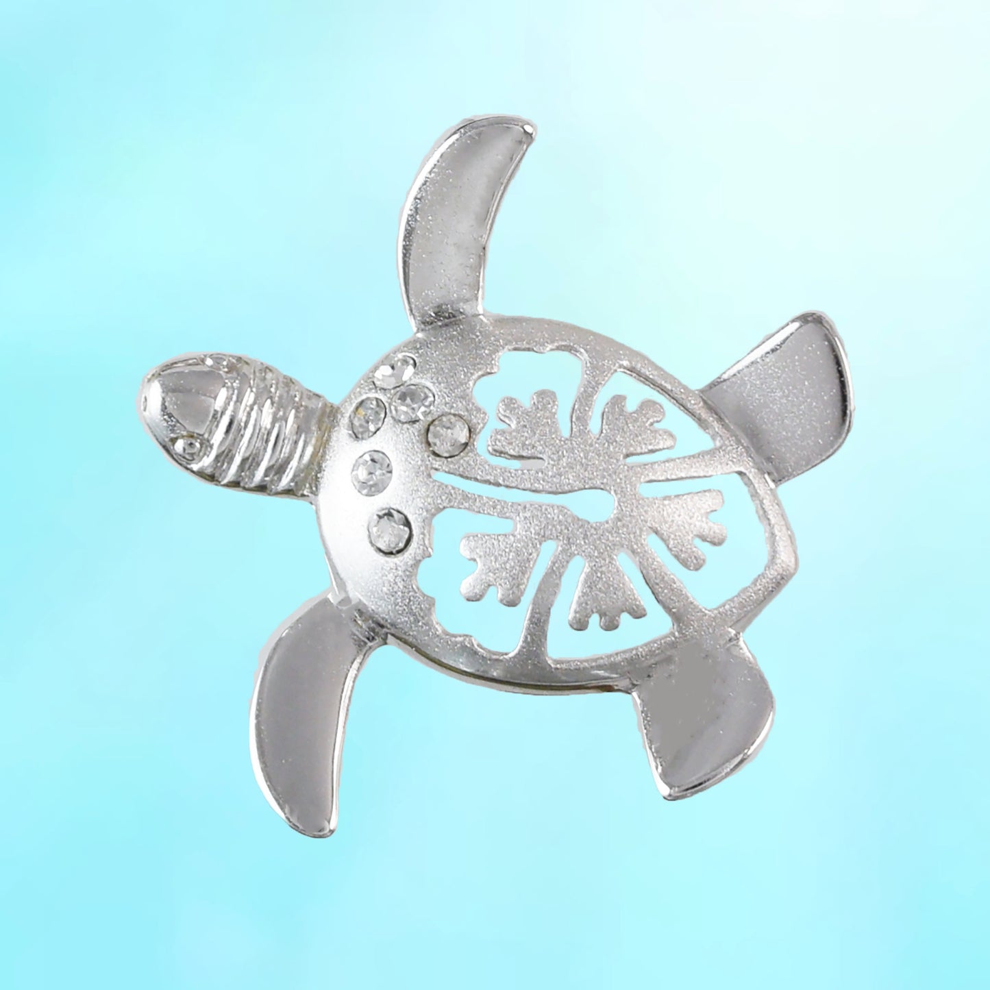 Hawaiian Sea Turtle Hibiscus Pendant, Sterling Silver Turtle W. Hibiscus CZ Pendant, Christmas Anniversary Birthday Gift