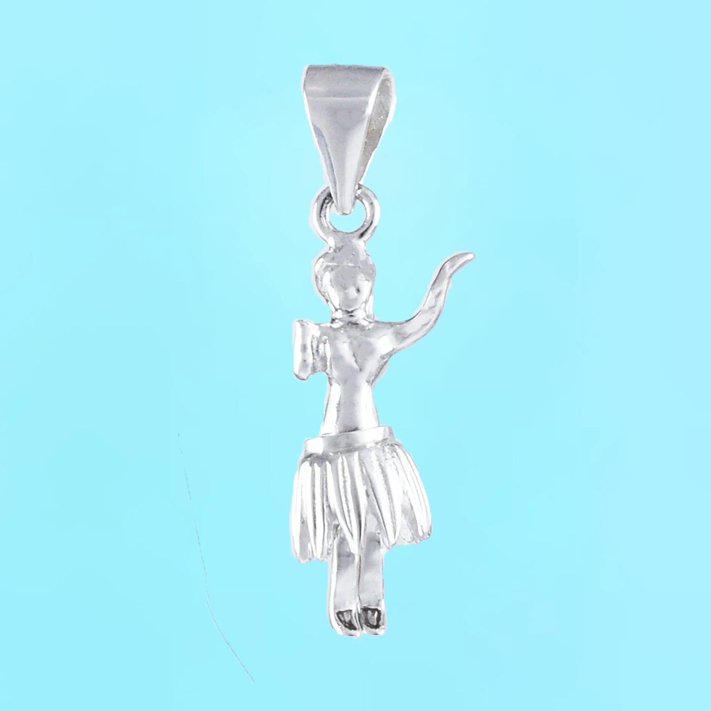 Hawaiian 3D Hula Dancer Pendant, Sterling Silver Hula Dancer Charm Pendant, 3 Dimensional, Hawaiian Jewelry, Christmas Mom Birthday Gift