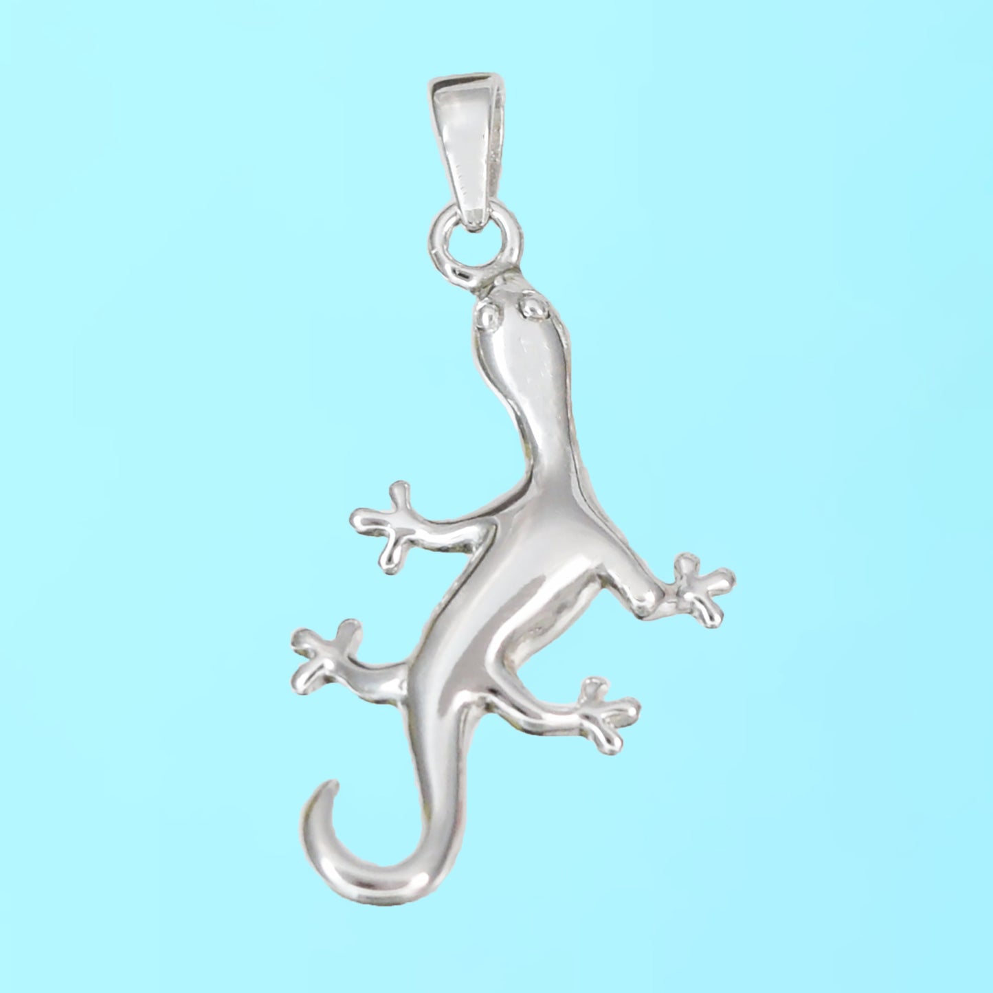 Hawaiian Gecko Pendant, Silver Gecko Charm Pendant, Hawaiian Jewelry Christmas Present, Anniversary Gift, Birthday Gift