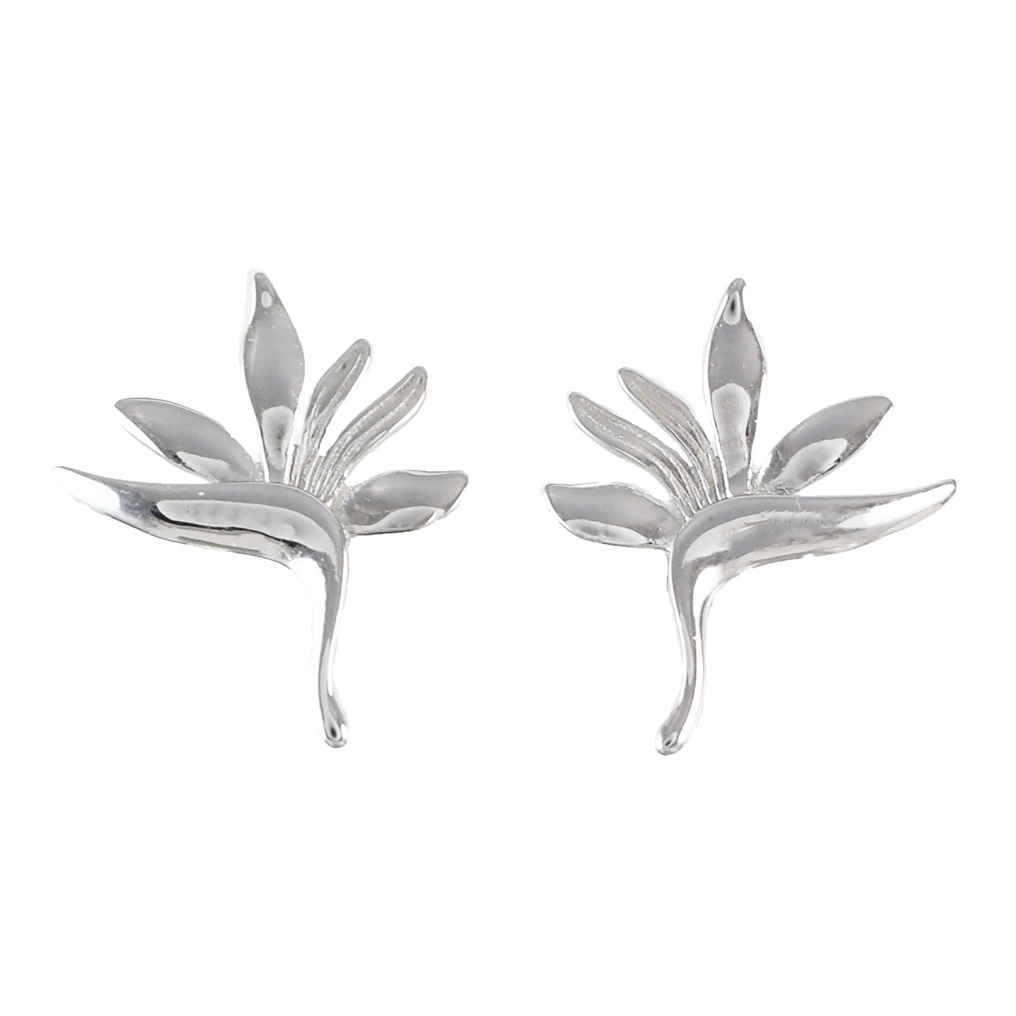 Hawaiian Large Bird of Paradise Earrings, Sterling Silver Bird of Paradise Stud Earrings, Christmas Anniversary Birthday Mom Gift