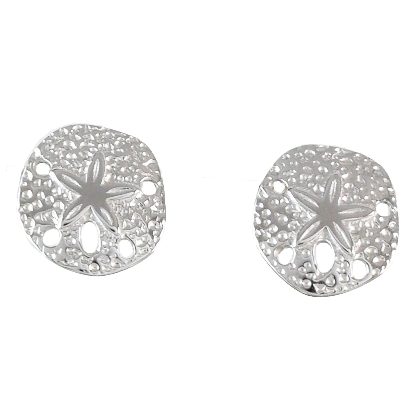 Hawaiian Sand Dollar Earrings, Sterling Silver Sand Dollar Stud Earrings, Hawaiian Jewelry, Christmas Mom Birthday Gift