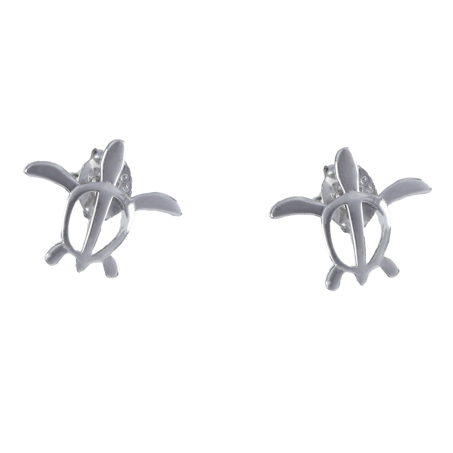 Hawaiian Sea Turtle Earrings, Sterling Silver Turtle Petroglyph Stud Post Earrings, Hawaiian Jewelry Christmas Present, Birthday Gift