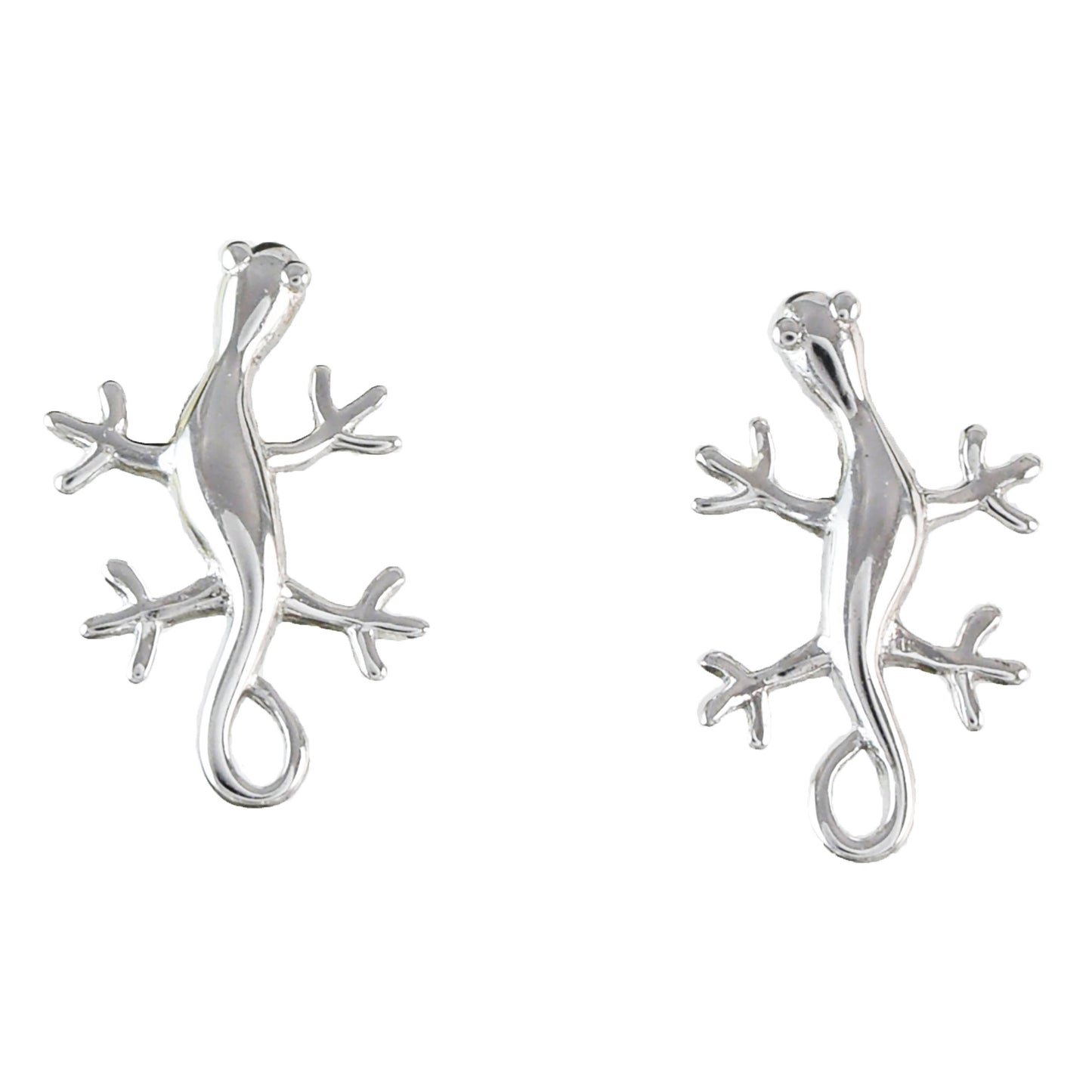 Hawaiian Large Gecko Earrings, Sterling Silver Gecko, Lizard Stud Earrings, Hawaiian Jewelry, Christmas Anniversary Birthday Gift