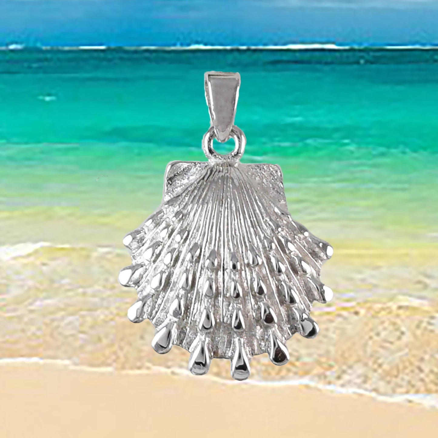 Hawaiian Seashell Pendant, Sterling Silver Sea Shell Pendant, Hawaiian Jewelry Christmas Present, Anniversary Gift Birthday Gift