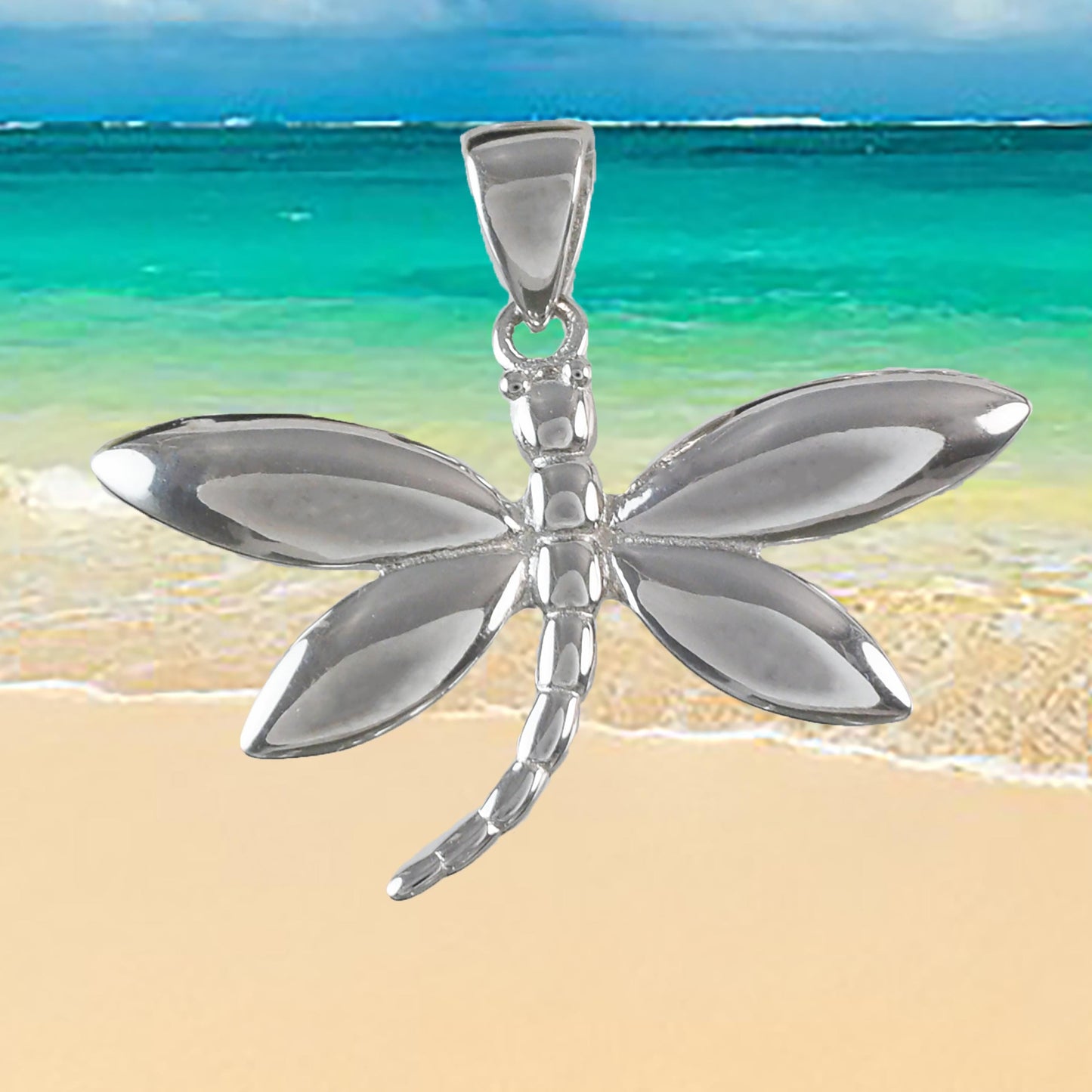 Hawaiian Large Dragonfly Pendant, Sterling Silver Dragonfly Pendant, Hawaiian Jewelry, Christmas Anniversary Mom Birthday Gift