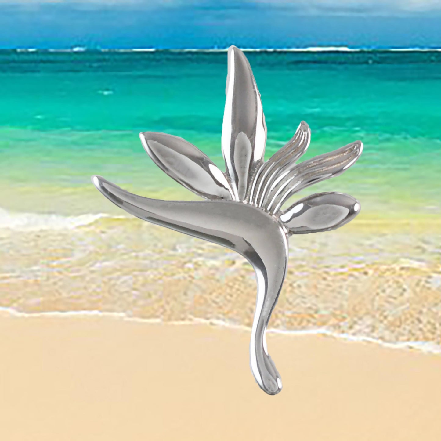 Hawaiian Bird of Paradise Pendant, Sterling Silver Bird of Paradise Pendant, Hawaiian Jewelry, Christmas Anniversary Birthday Gift