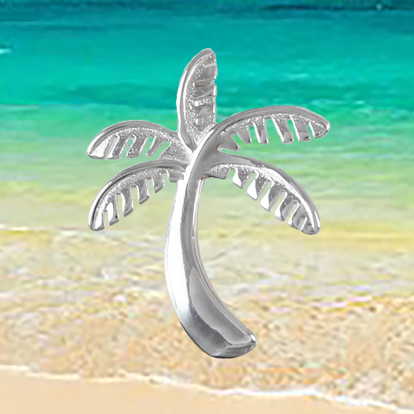 Hawaiian Palm Tree Pendant, Sterling Silver Palm Tree Pendant, Hawaiian Jewelry, Christmas Present, Anniversary Birthday Gift