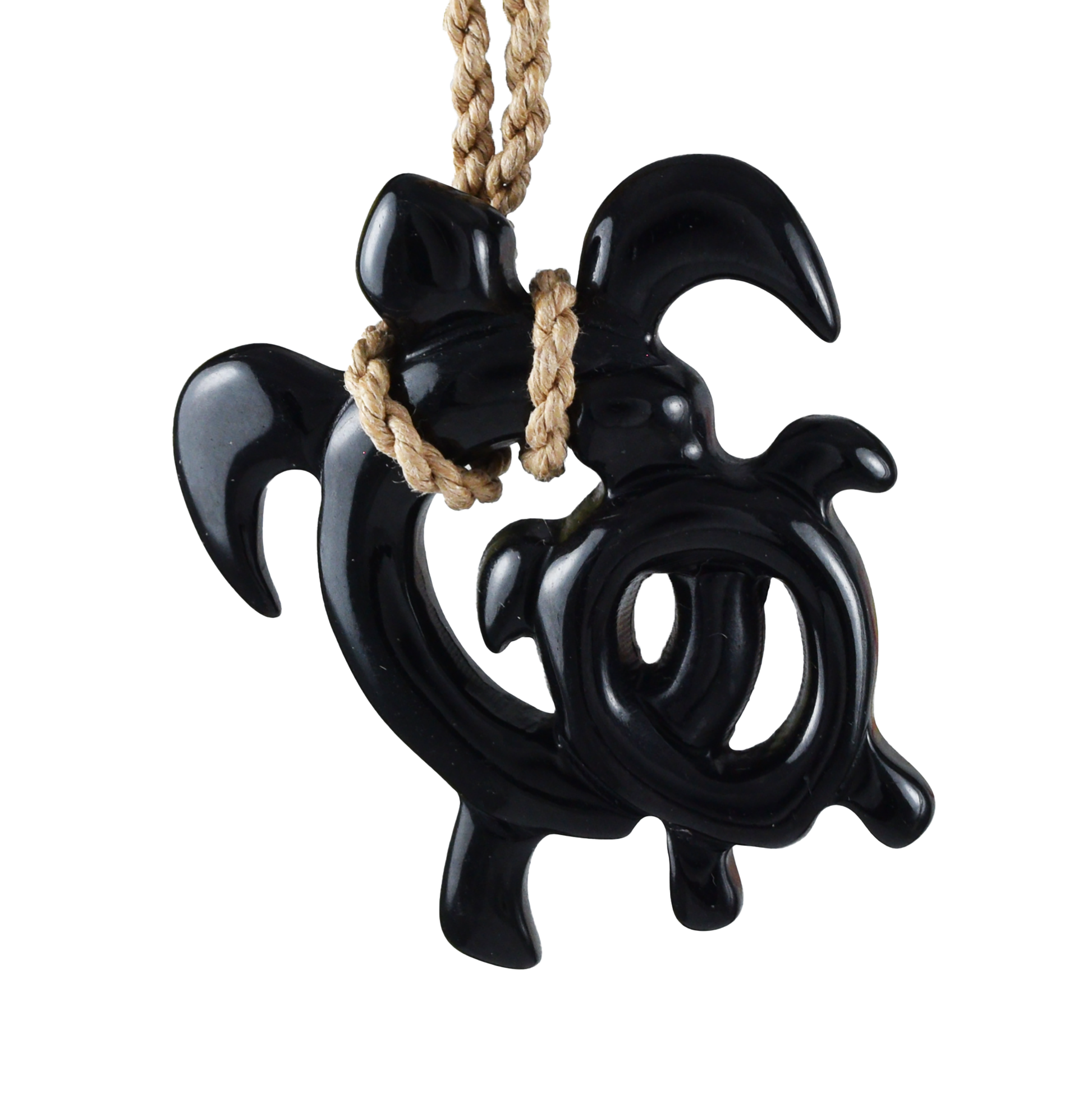 Hand Carved Buffalo Bone Black Sea Turtle Necklace, N9130 -Paradise Treasures Jewelry