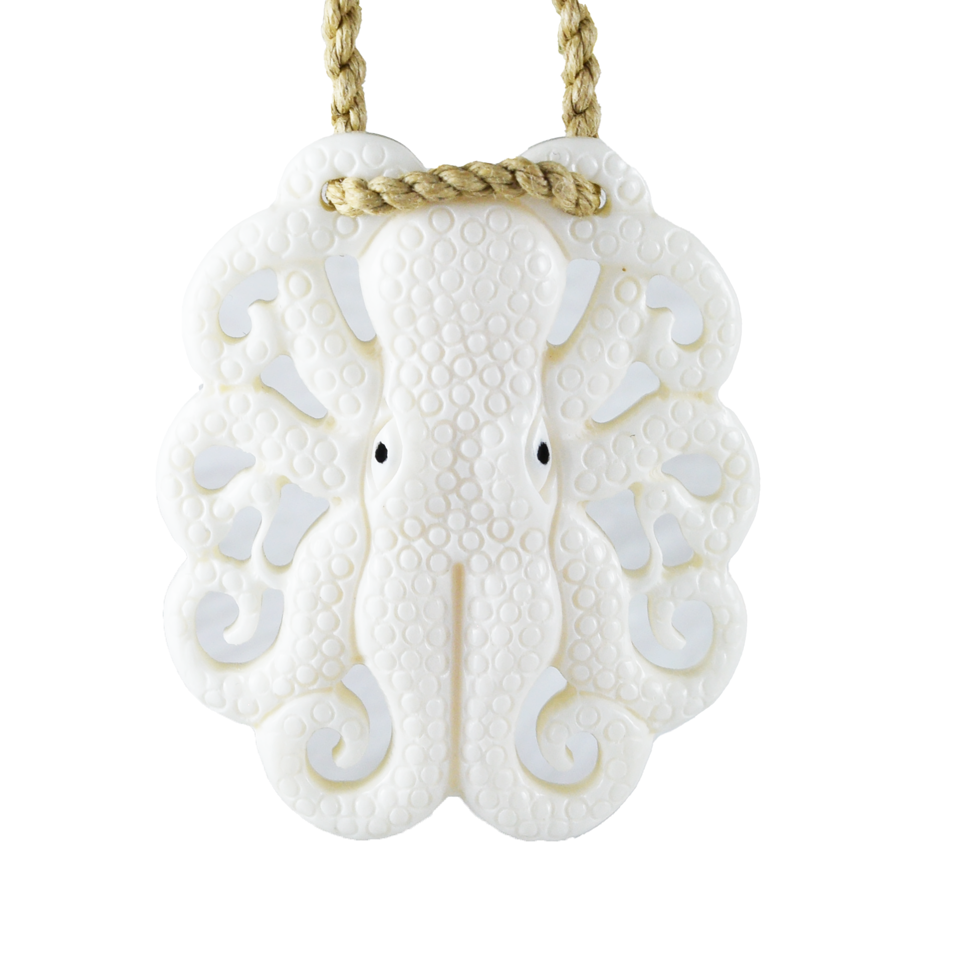 Hand Carved Buffalo Bone Octopus Necklace, N9115 - Paradise Treasures Jewelry
