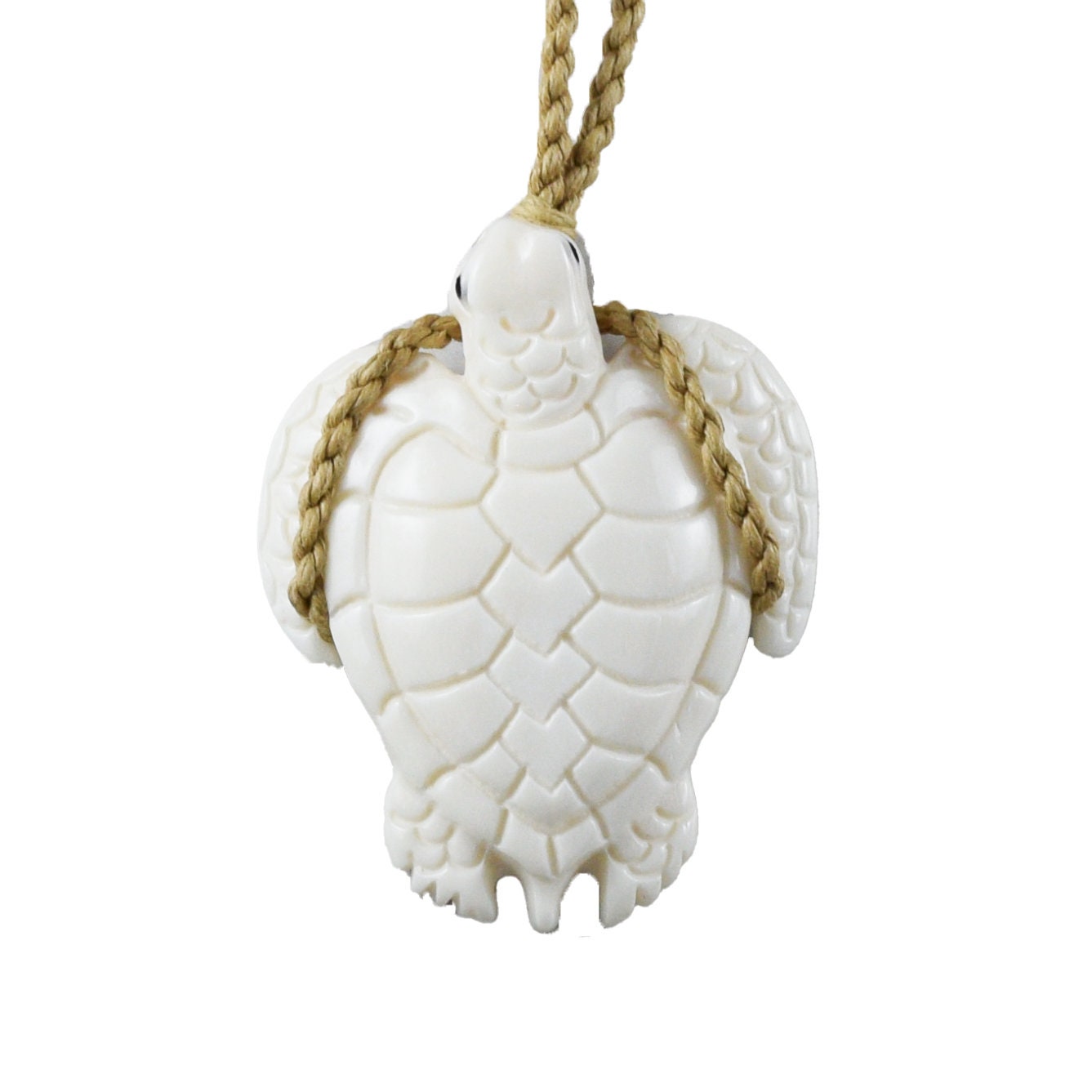 Hand Carved Buffalo Bone Sea Turtle Necklace, N9407 -Paradise Treasures Jewelry