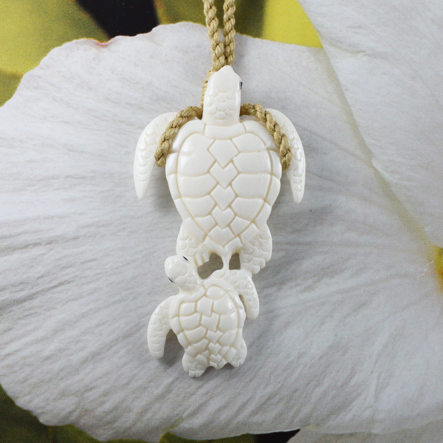 Hand Carved Buffalo Bone Sea Turtle Necklace, N9411 -Paradise Treasures Jewelry