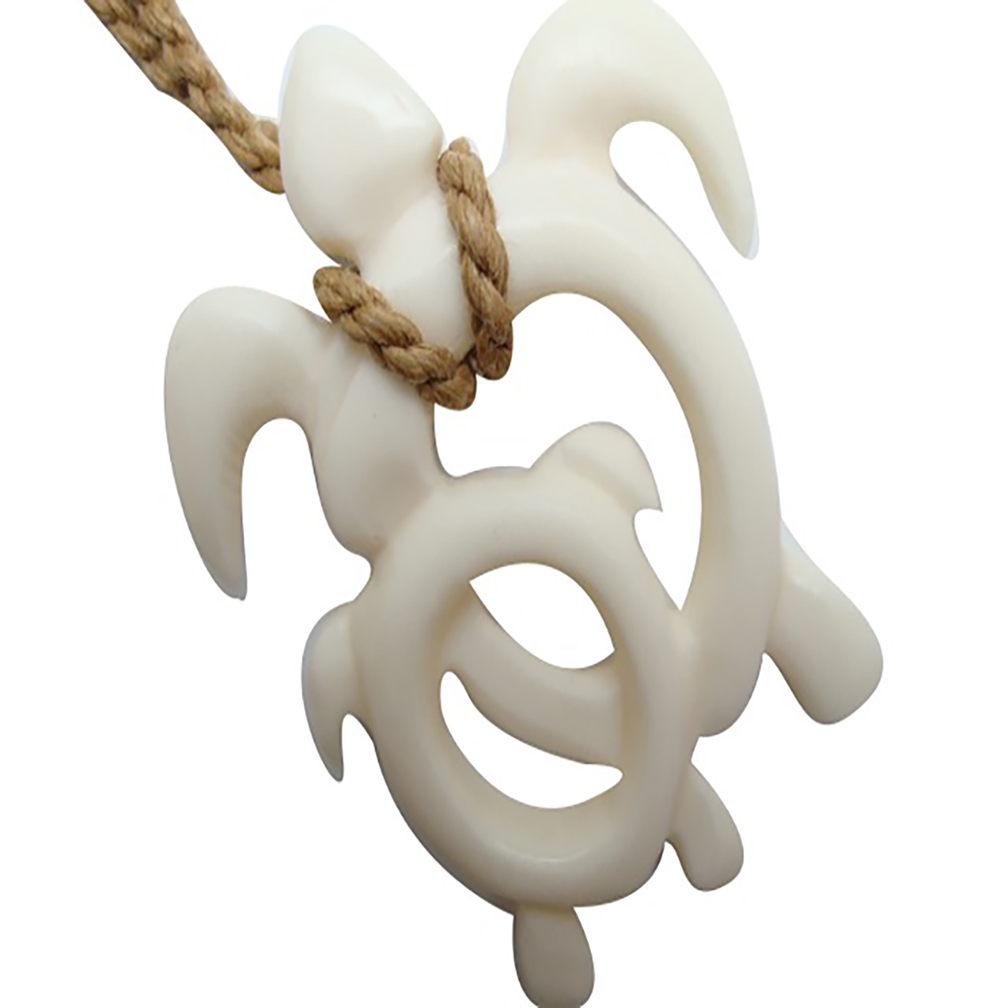 Hawaiian Large Mom & Baby Sea Turtle Necklace, Hand Carved Buffalo Bone Turtle Necklace, N9130A Paradise Treasures Jewelry