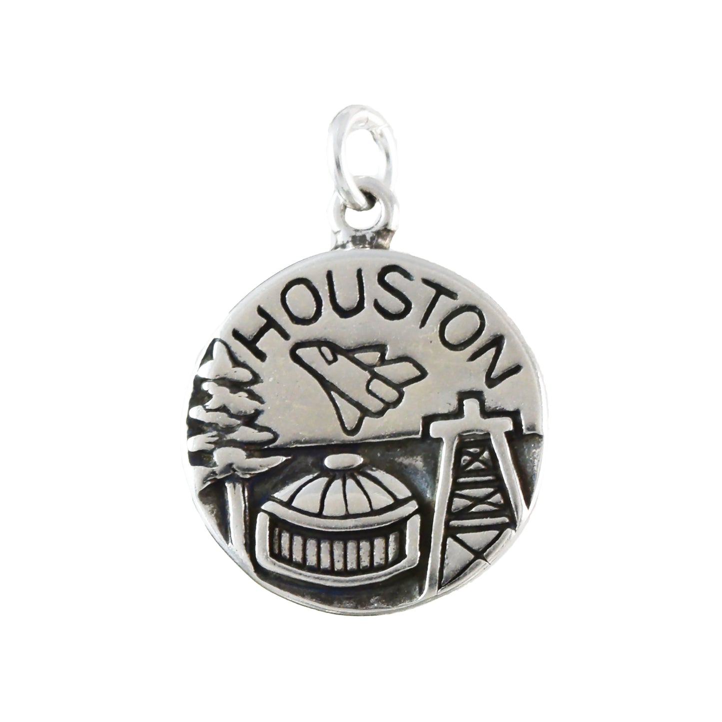 Texas Houston Pendant, Sterling Silver Houston Pendant, N9437 Birthday Mother Wife Mom Gift, Texan Jewelry