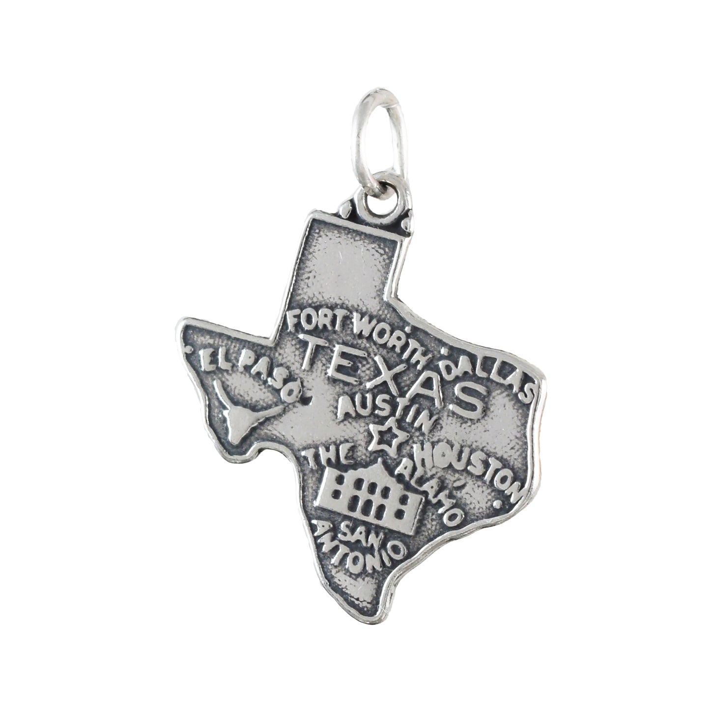 Texas State Map Pendant, Sterling Silver Texas State Charm Pendant, N9441 Birthday Mother Wife Mom Gift, Texan Jewelry