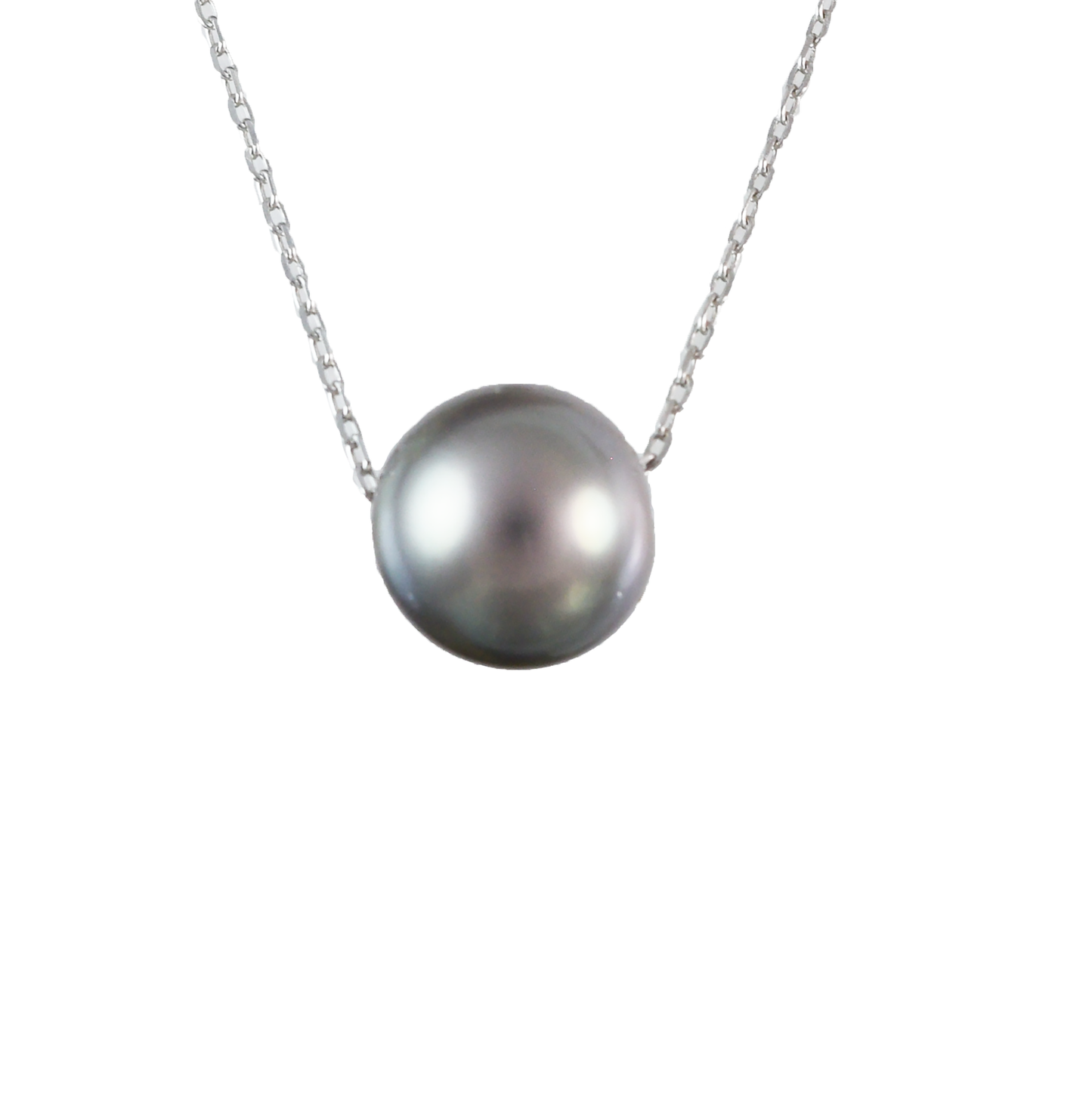 Genuine Tahitian Pearl Necklace in Adjustable Sterling Silver Chain, N9508 -  Paradise Treasures Jewelry