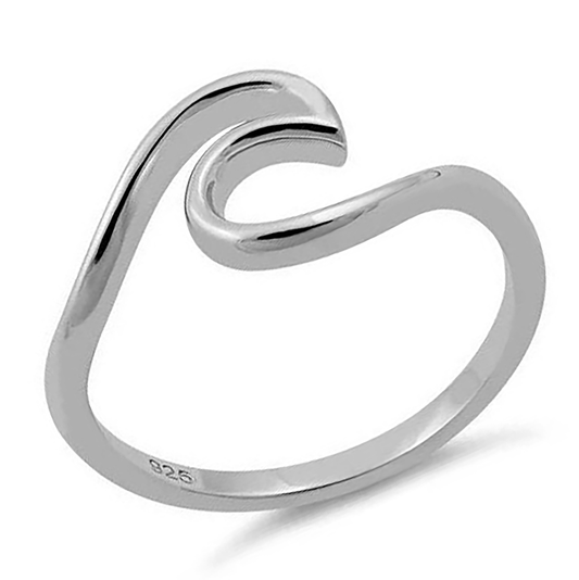 Wave ring in sterling silver