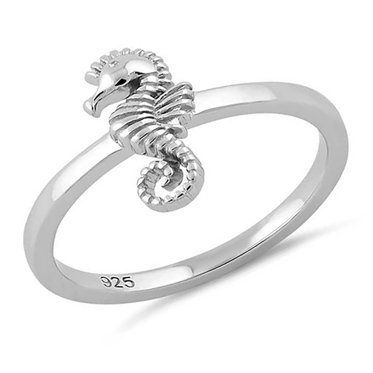 Seahorse ring in sterling silver