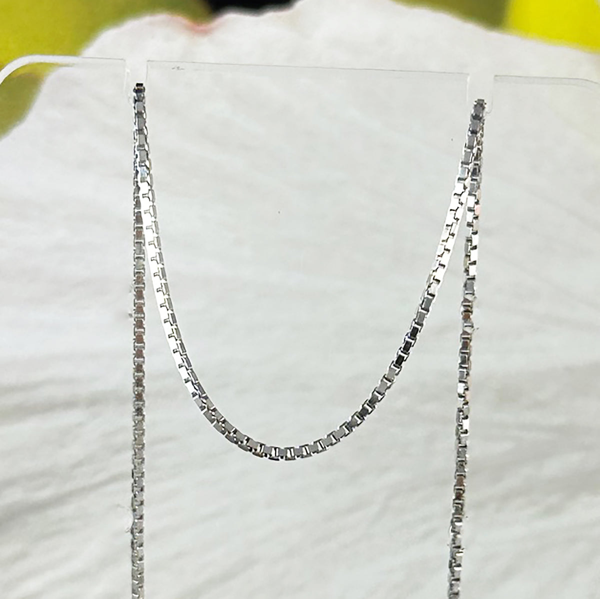Solid Box Chain 14K White Gold 24" Length 0.73mm Solid Box Chain 14K White Gold 24" Length 0.73mm