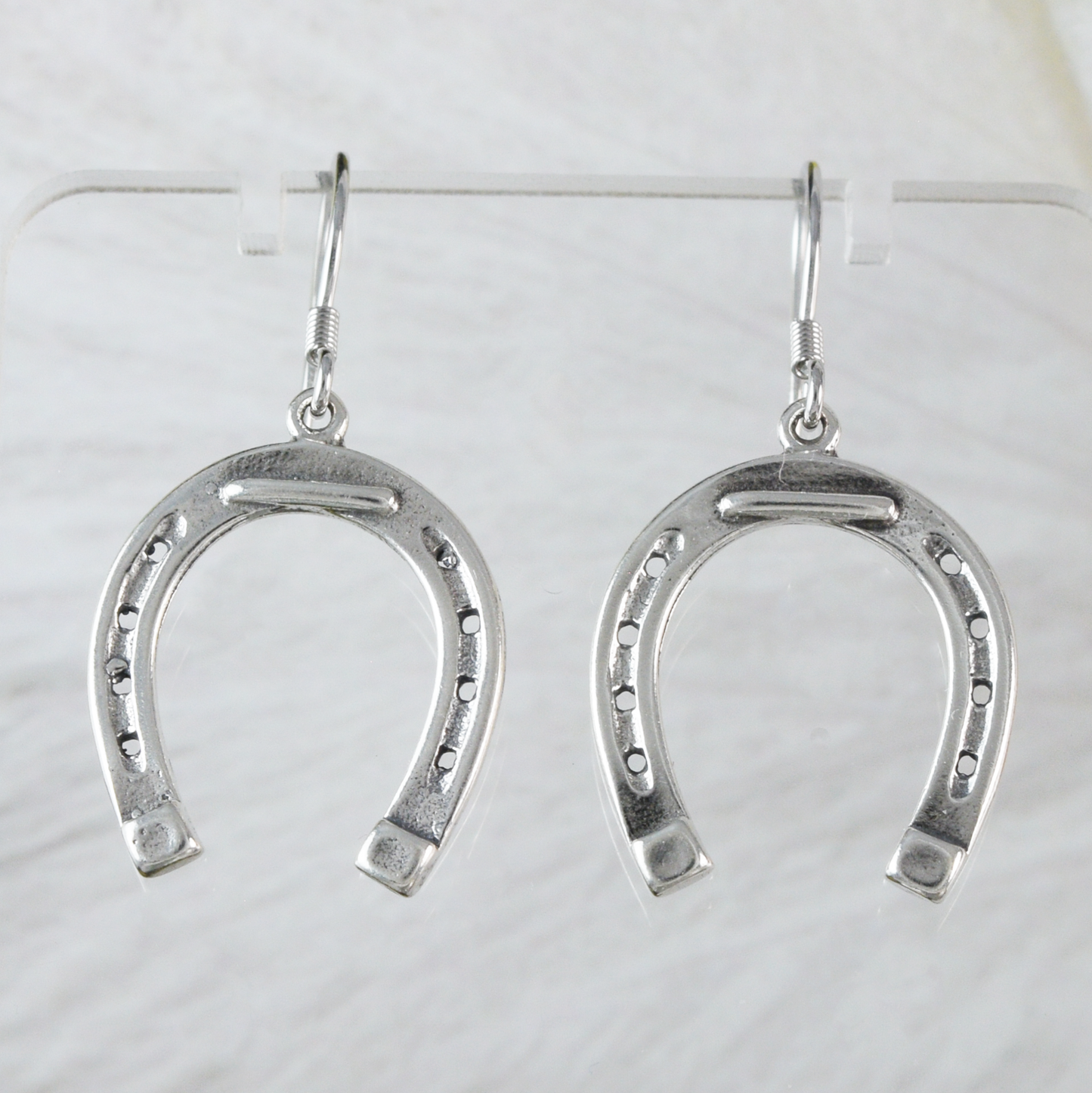 Silver Horseshoe Dangle Earrings - Hawaii Treasures Shop