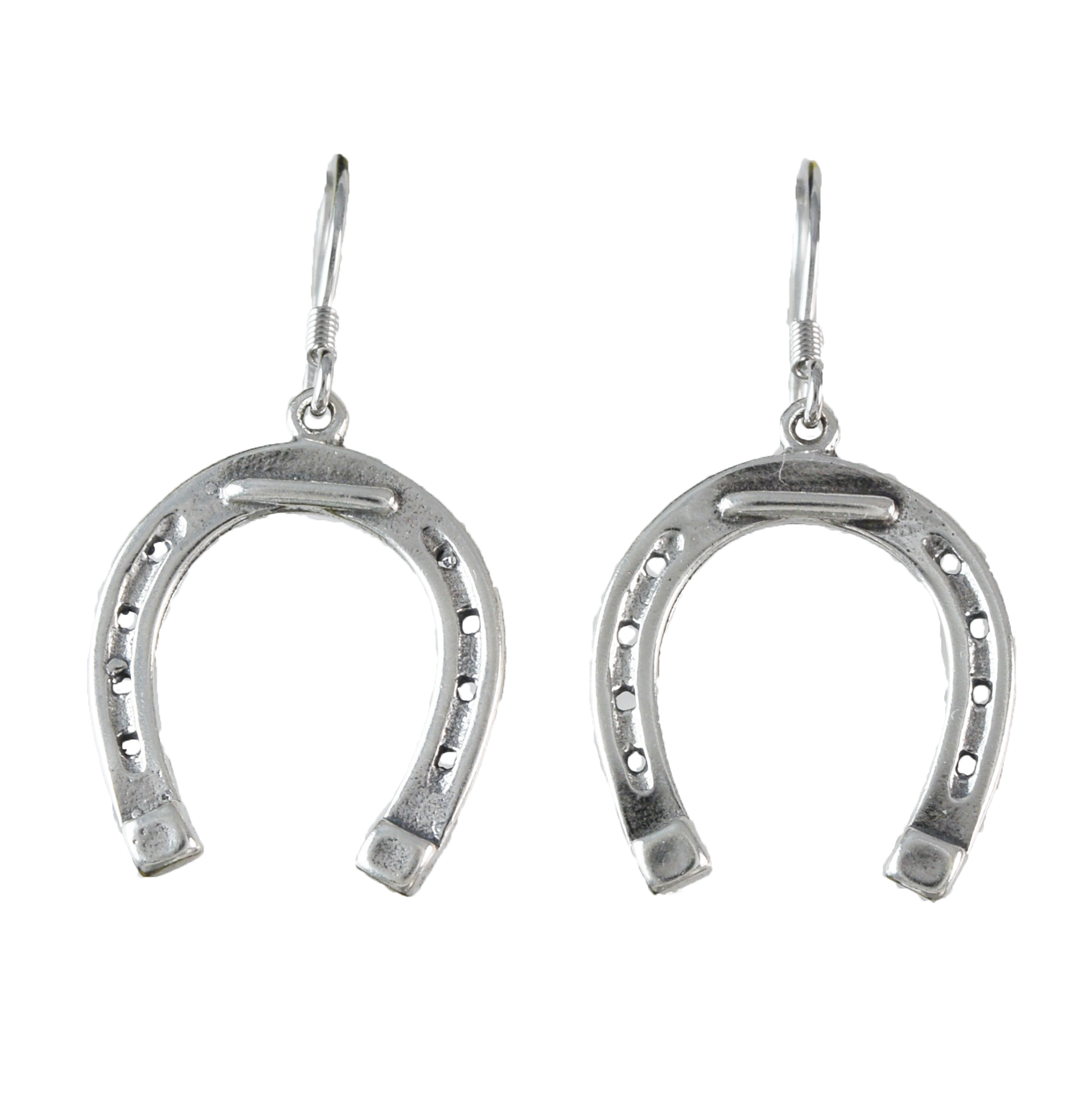 Silver Horseshoe Dangle Earrings - Hawaii Treasures Shop