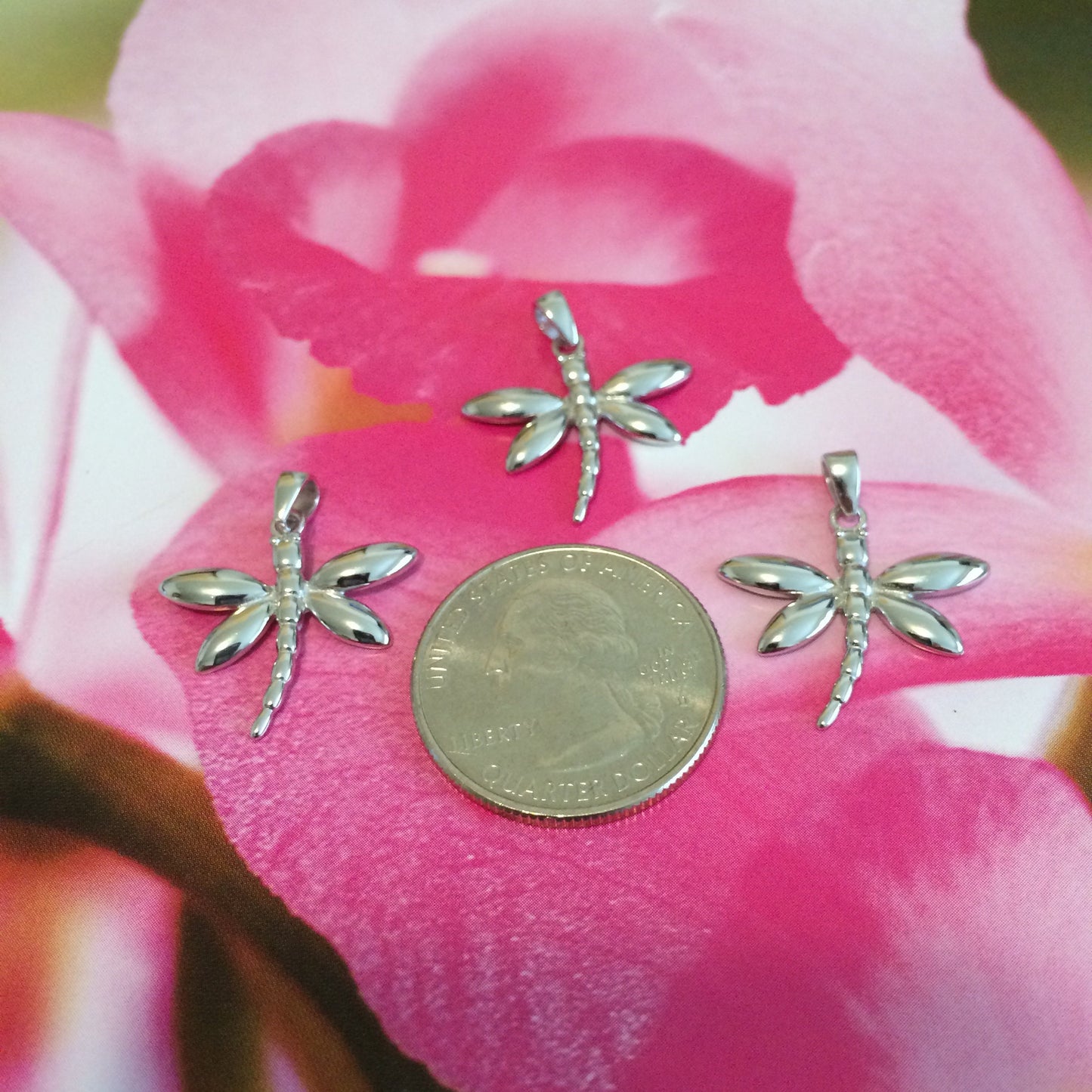 Hawaiian Dragonfly Pendant, Sterling Silver Dragonfly Charm Pendant, Hawaiian Jewelry, Christmas Anniversary Mom Birthday Gift