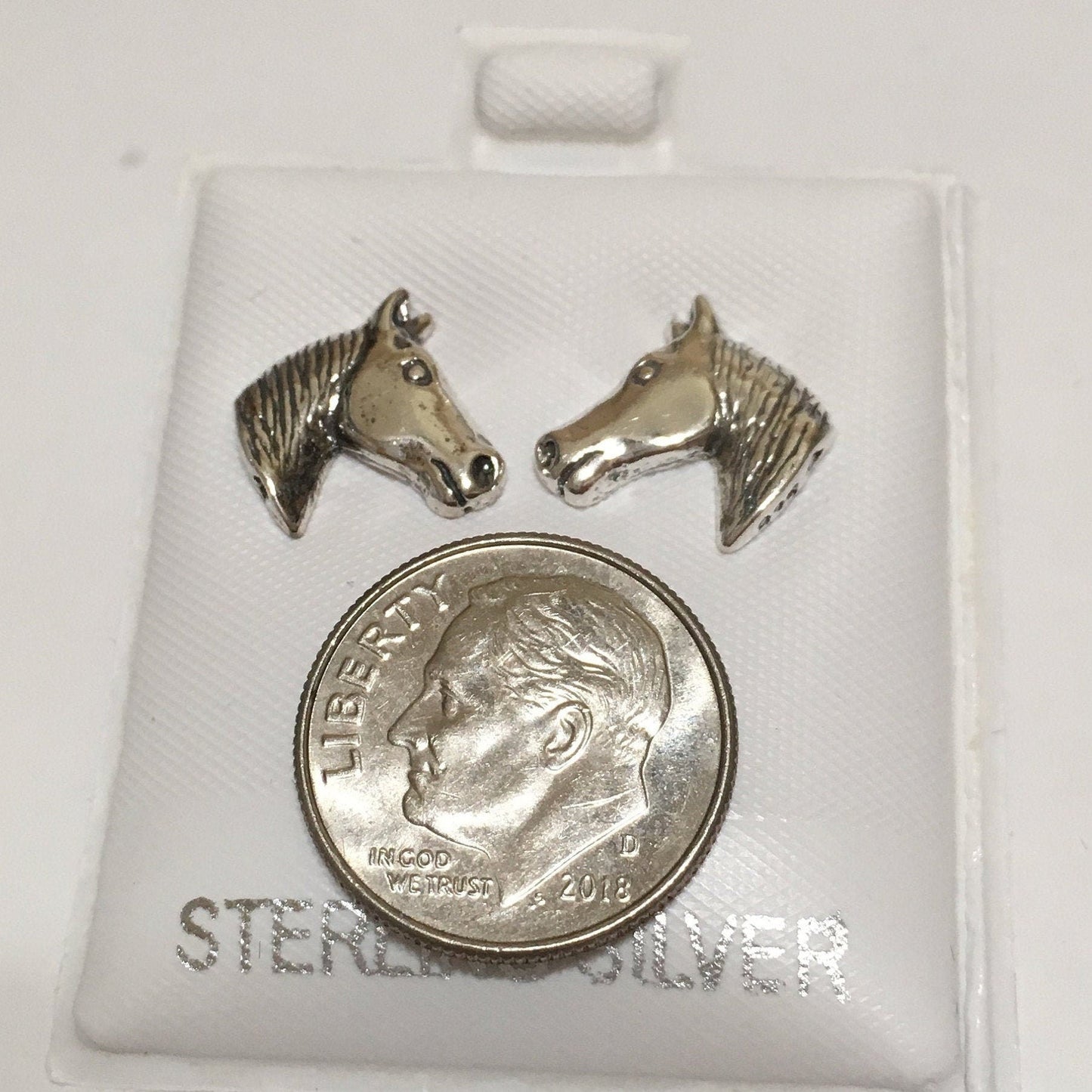 Texan Horse Earring, Sterling Silver Horse Stud Earring, E8061 Birthday Mother Wife Mom Gift