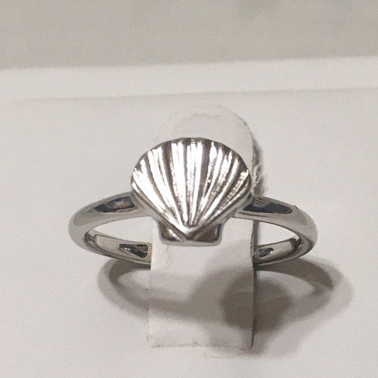 Silver Seashell Ring, Sterling Silver Sea Shell Ring, R2377 Birthday Mother Anniversary Wife Mom Gift