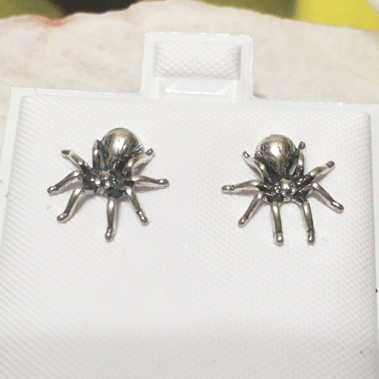 Silver Spider Earrings, Sterling Silver Spider Stud Earrings, E8315 Birthday Mom Wife Mother Gift, Texan Jewelry