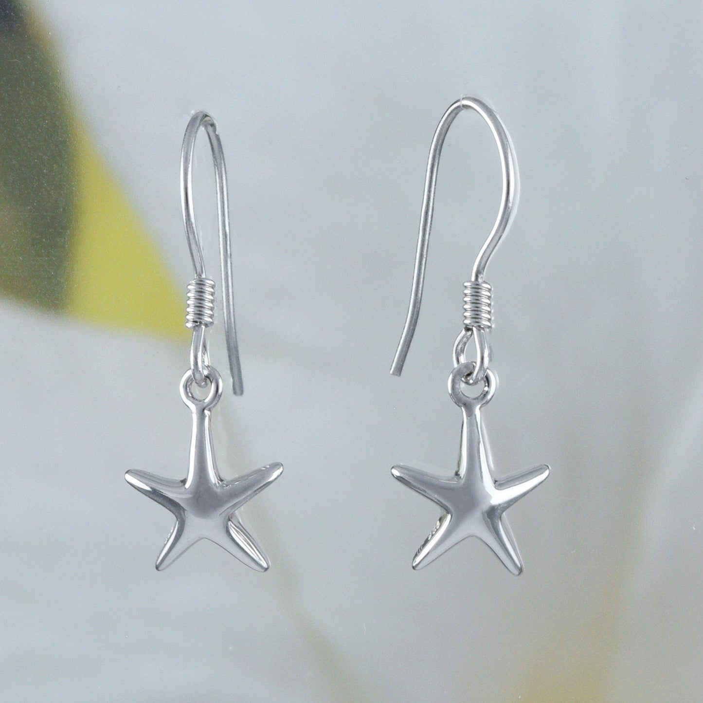 Hawaiian Starfish Earring, Sterling Silver Star Fish Dangle Earring, E4006 Birthday Wife Mom Girl Mother Gift