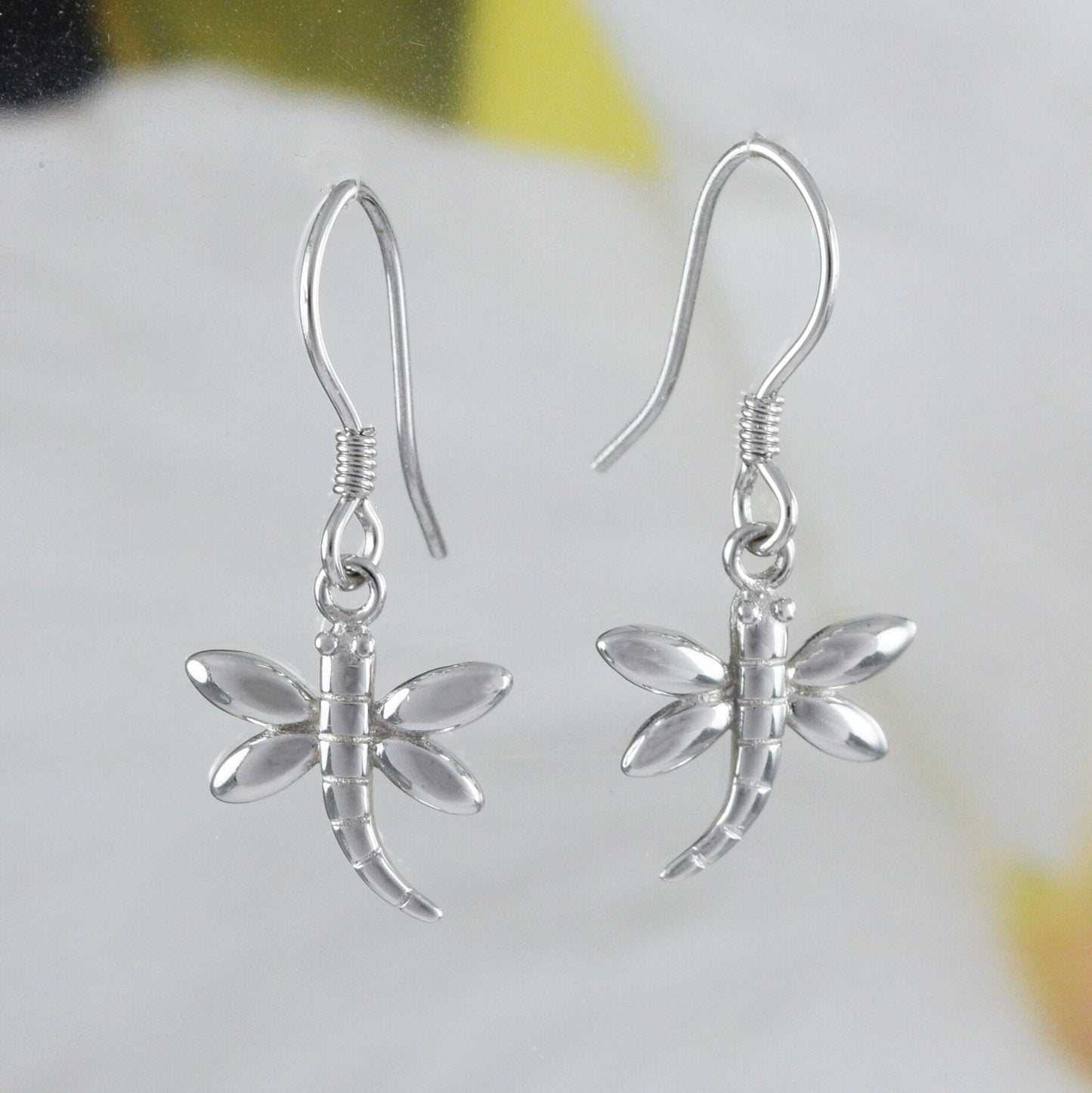 Pretty Hawaiian Dragonfly Earring, Sterling Silver Dragonfly Dangle Earring, E4110 Birthday Mom Girl Mother Gift, Island Jewelry