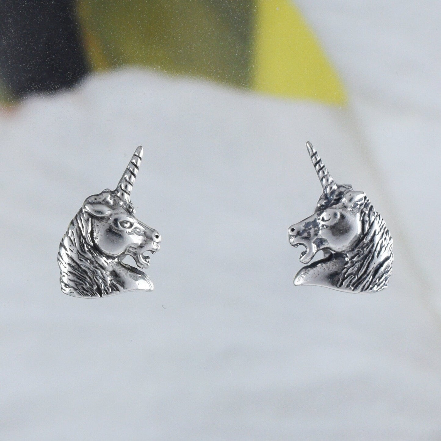 Silver Unicorn Earring, Sterling Silver Unicorn Stud Earring, E8801 Birthday Mother Wife Mom Gift, Texan Jewelry