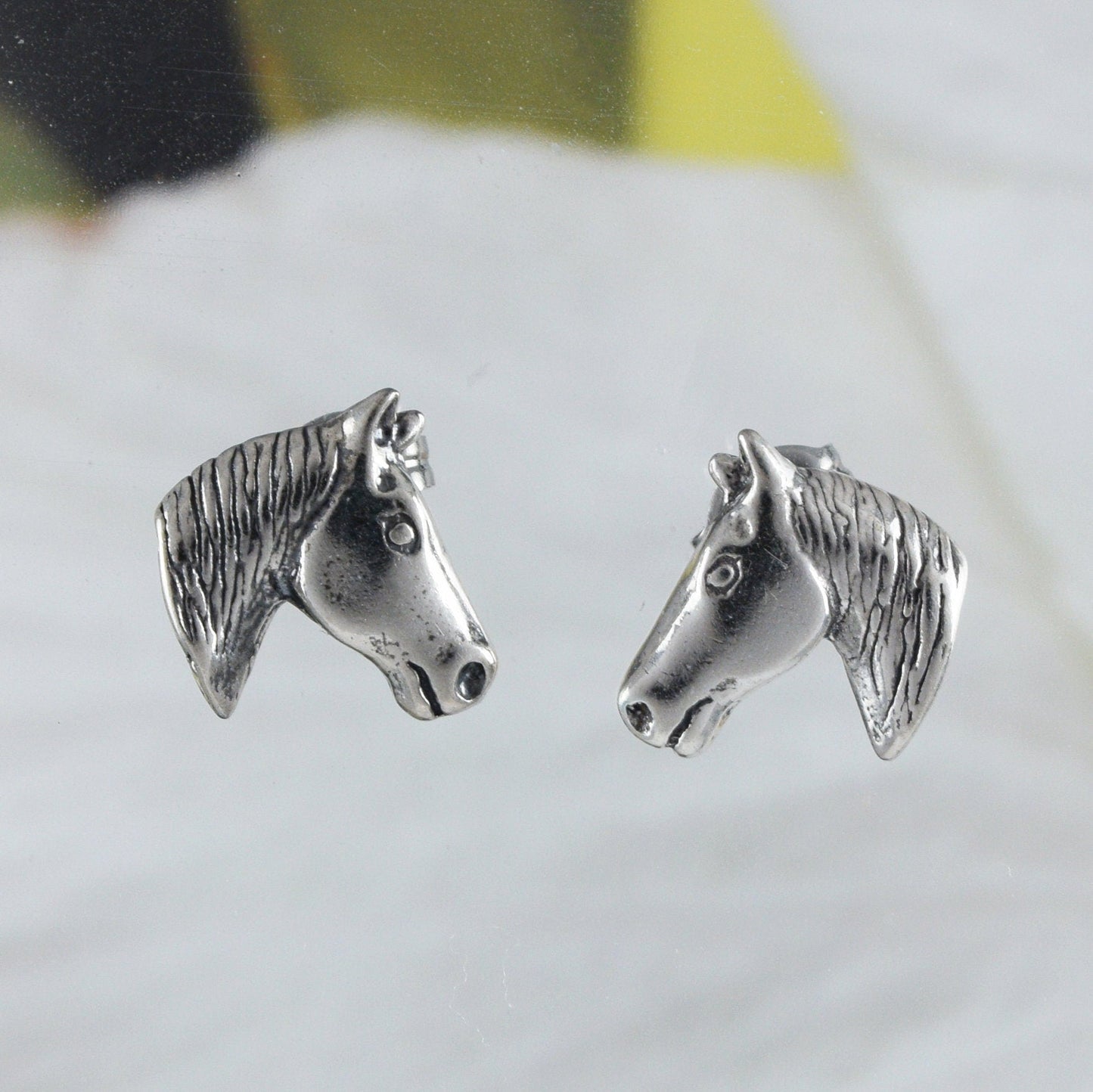 Texan Horse Earring, Sterling Silver Horse Stud Earring, E8061 Birthday Mother Wife Mom Gift