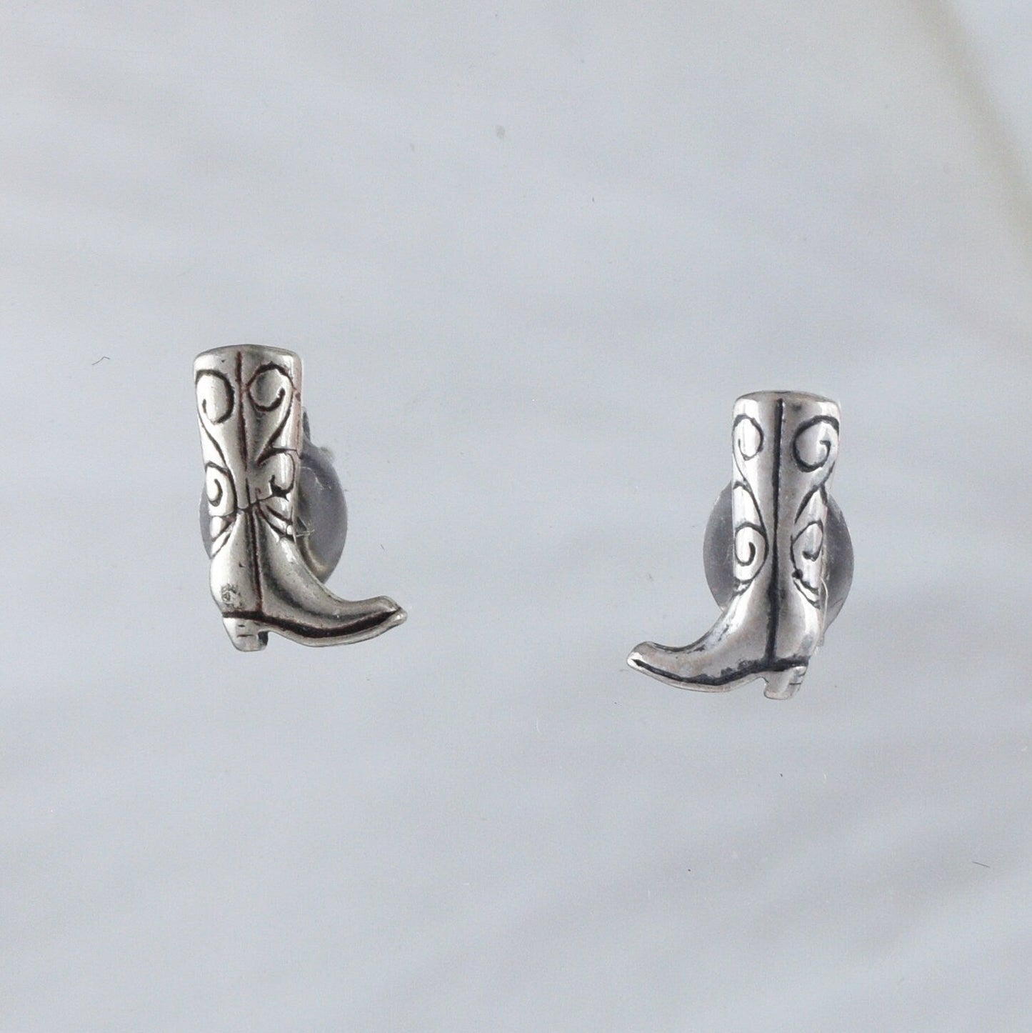 Texan Cowgirl Boot Earrings, Sterling Silver Cowboy Boot Stud Earrings, E8156 Birthday Mom Wife Girl Mother Gift