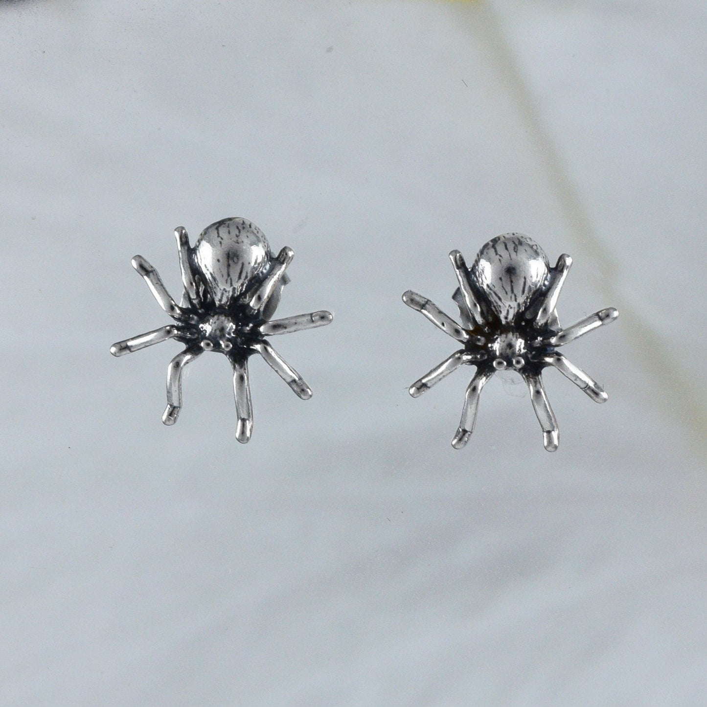 Silver Spider Earrings, Sterling Silver Spider Stud Earrings, E8315 Birthday Mom Wife Mother Gift, Texan Jewelry