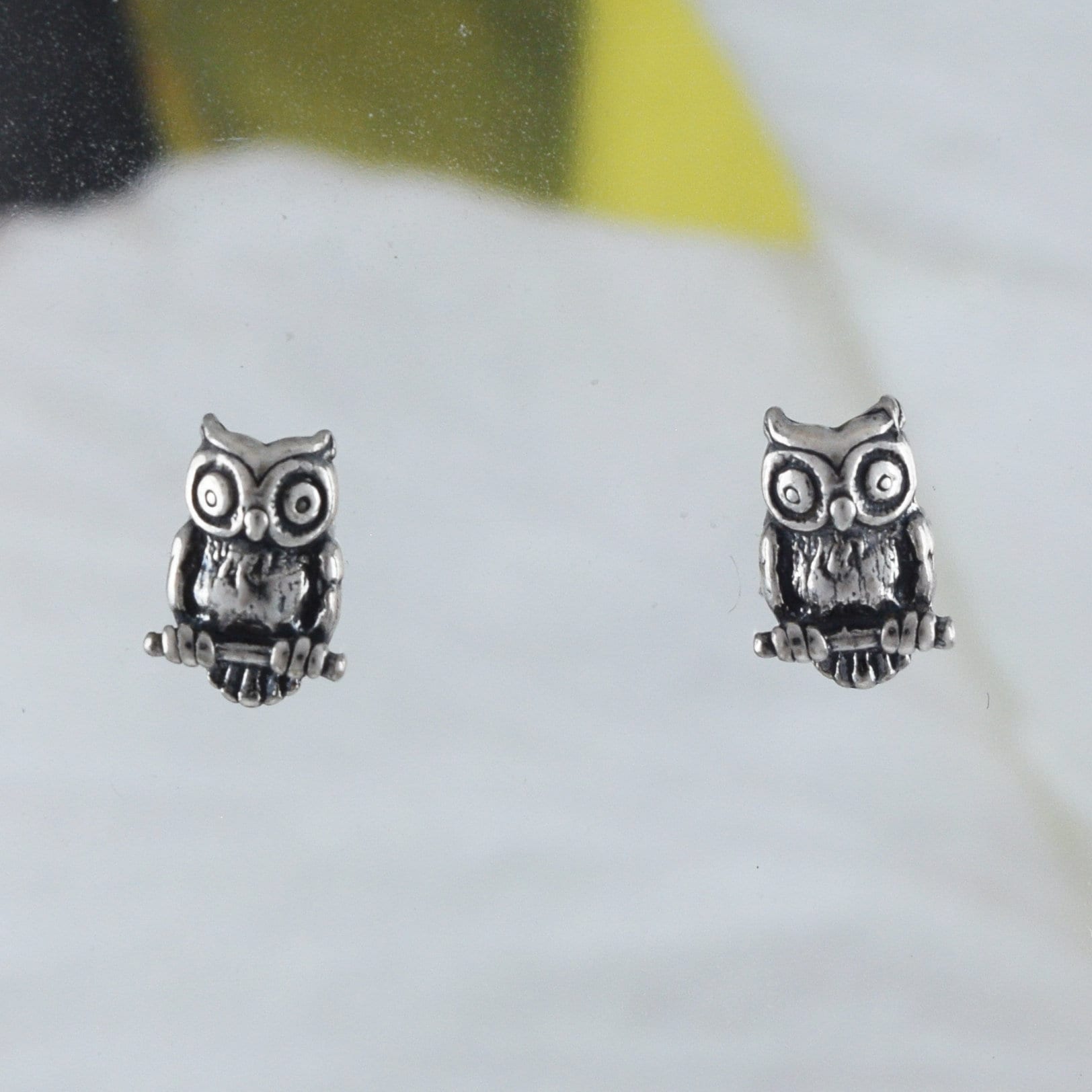 Unique Hawaiian Small Owl Earring, Sterling Silver Owl Stud Earring, E8154 Birthday Mom Wife Girl Valentine Gift, Animal Jewelry - Hawaii Treasures Shop