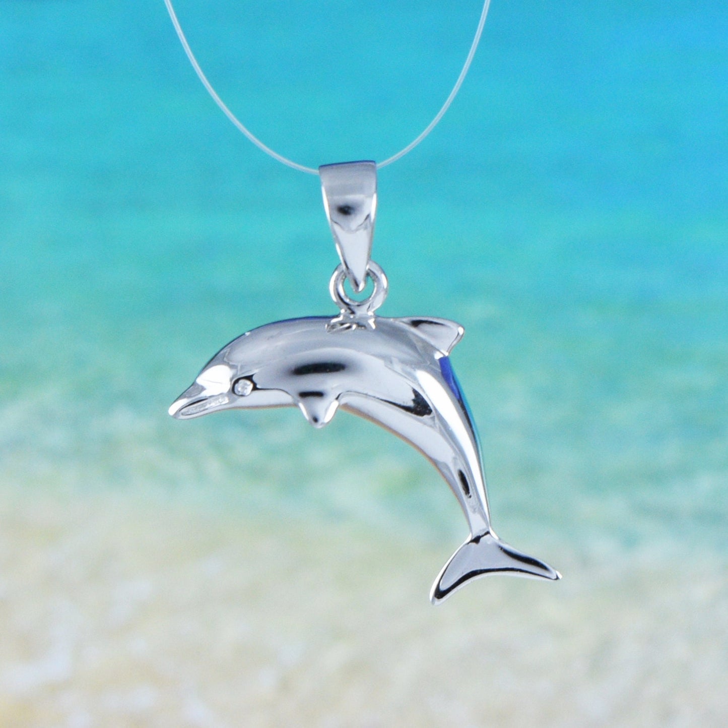 Hawaiian Dolphin Pendant, Sterling Silver Dolphin Charm Pendant, Hawaiian Jewelry, Christmas Anniversary Birthday Mom Gift