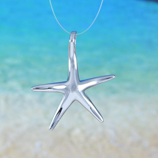 Hawaiian Starfish Pendant, Sterling Silver Starfish Pendant, Hawaiian Jewelry, Christmas Anniversary Mom Birthday Gift