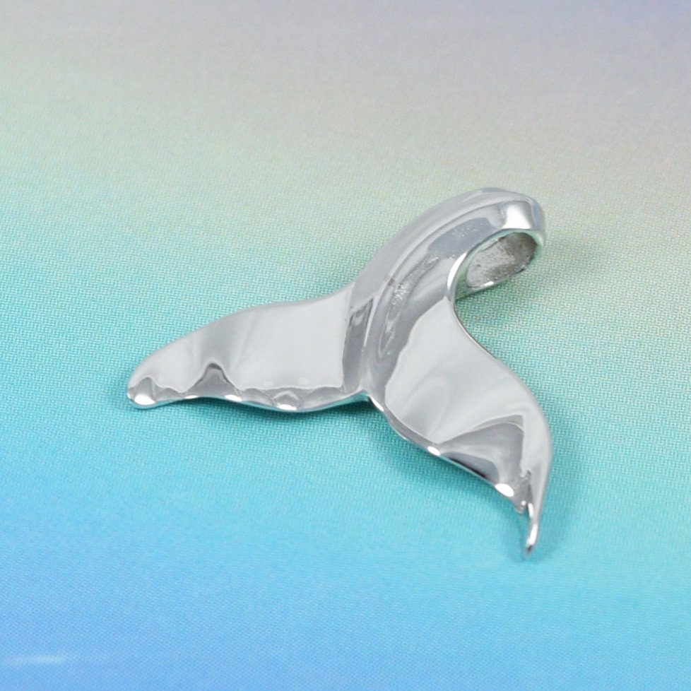 Hawaiian Whale Tail Pendant, Sterling Silver Whale Tail Pendant, Hawaiian Jewelry, Christmas Present, Anniversary Birthday Gift