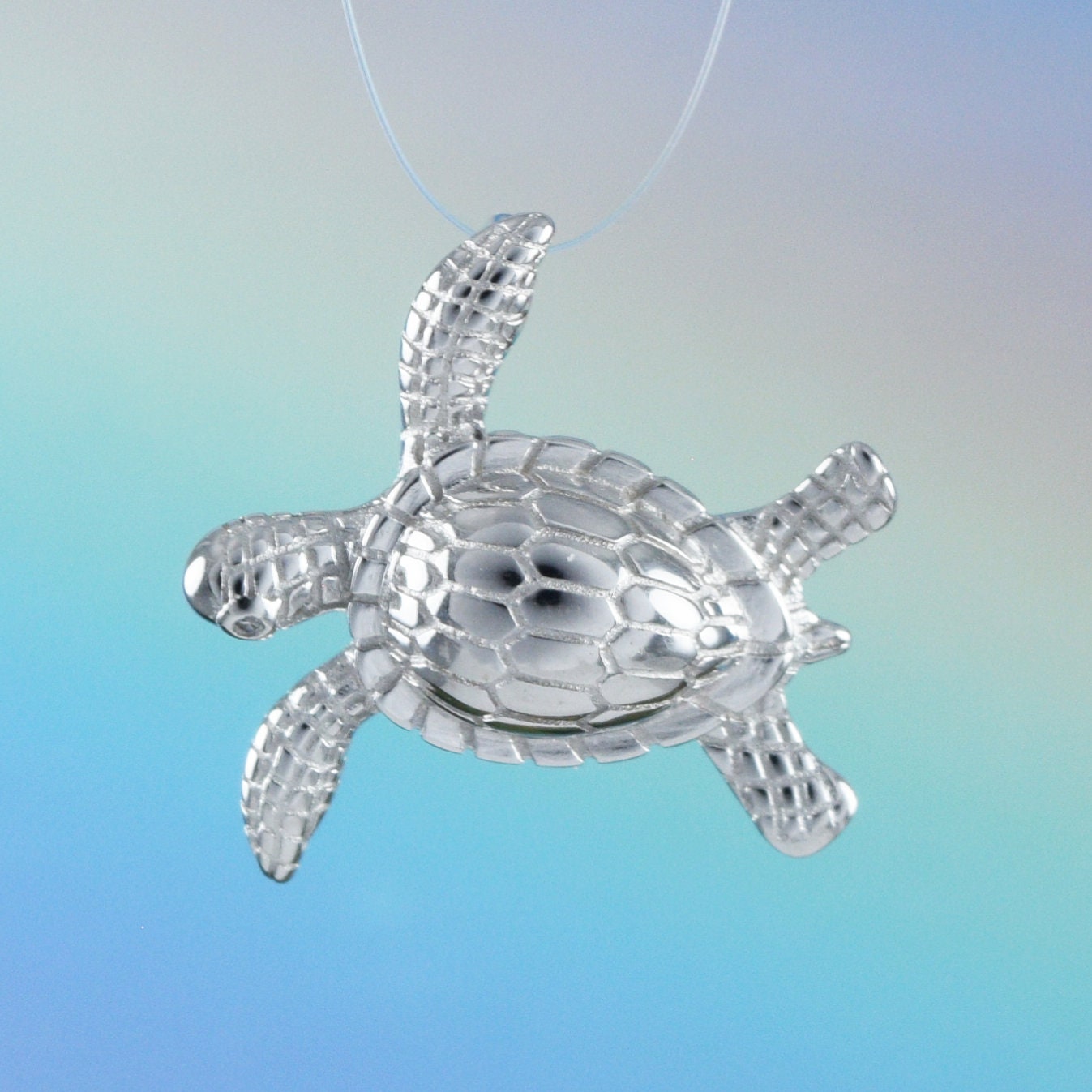 Hawaiian Sea Turtle Pendant, Sterling Silver Sea Turtle Pendant, Hawaiian Jewelry  Christmas Present, Anniversary Gift Birthday Gift