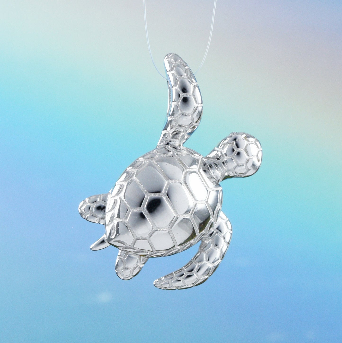 Hawaiian Sea Turtle Pendant, Sterling Silver Sea Turtle Pendant, Hawaiian Jewelry, Christmas Anniversary Birthday Gift