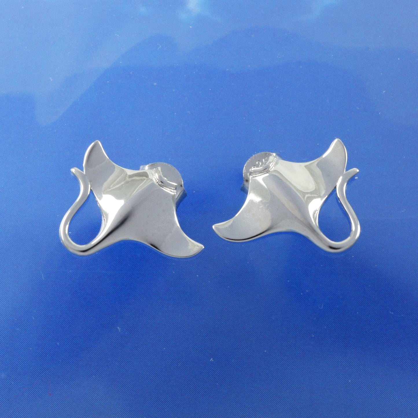 Hawaiian Manta Ray Earrings, Sterling Silver Manta Ray Stud Earrings, Hawaiian Jewelry, Christmas Anniversary Birthday Gift